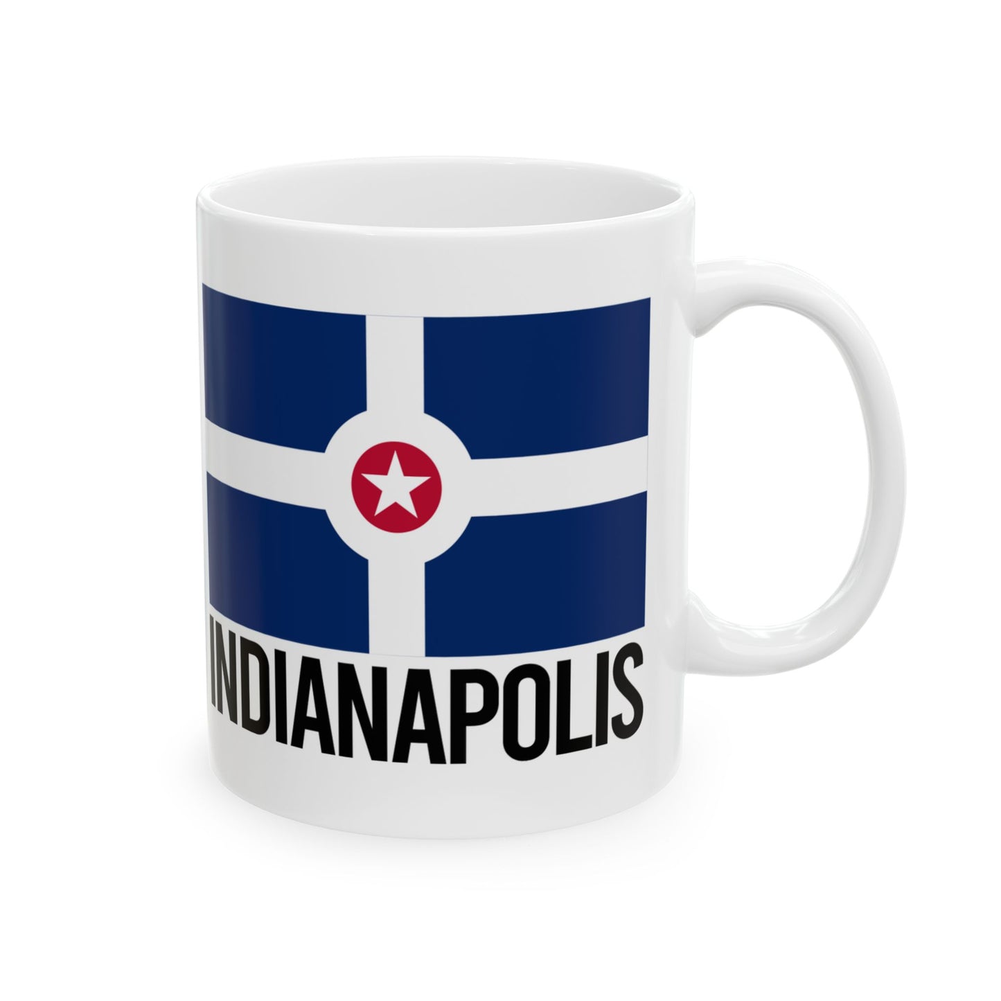 Indianapolis City Flag White Ceramic Mug - 11oz, 15oz