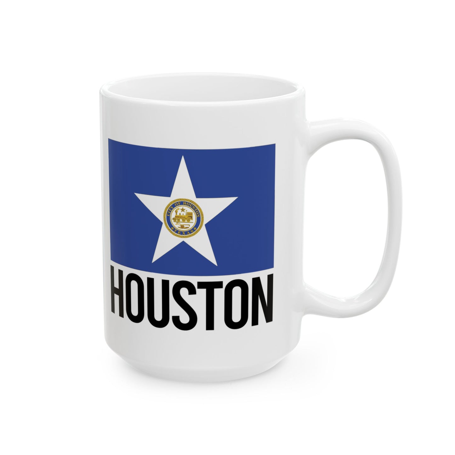 Houston City Flag White Ceramic Mug - 11oz, 15oz