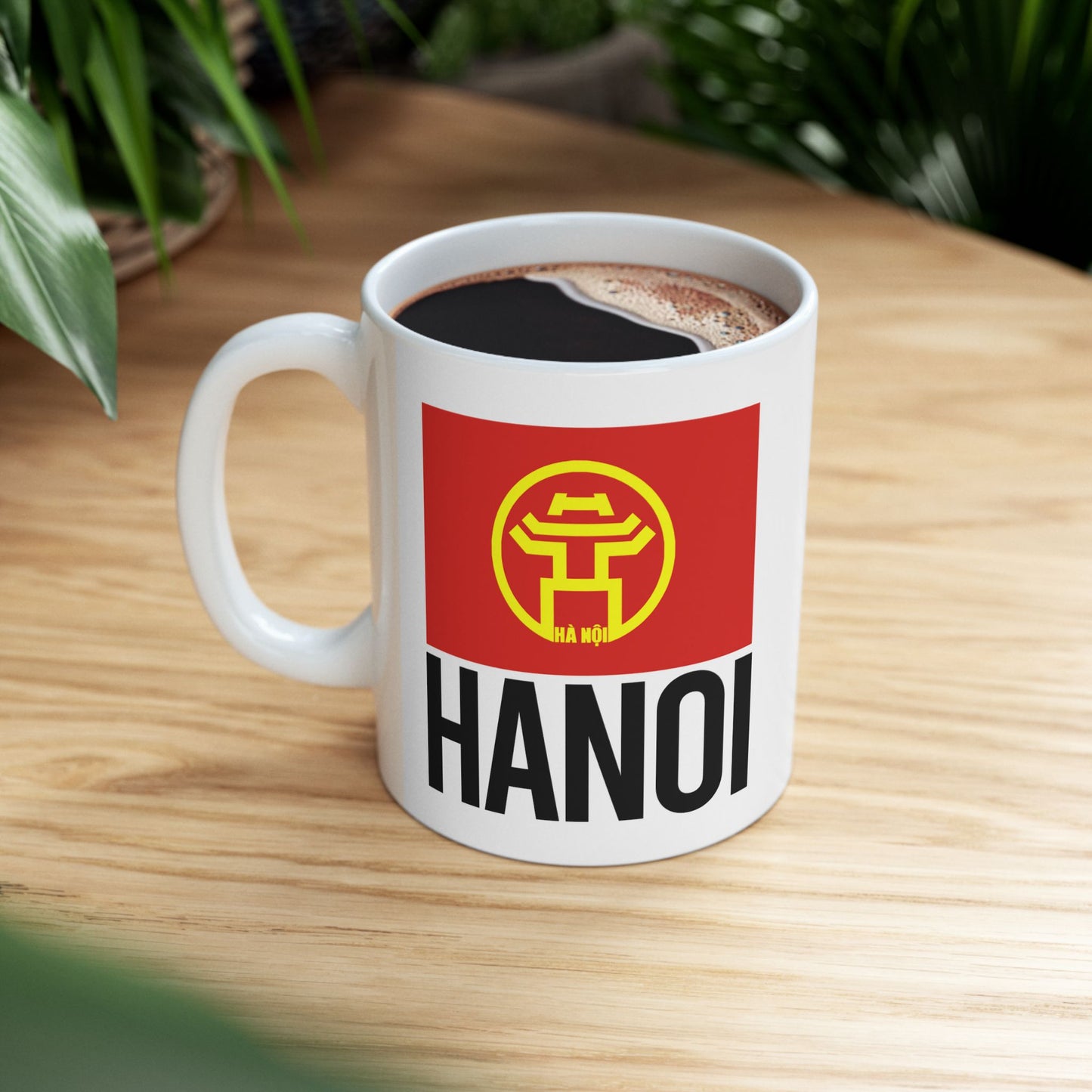 Hanoi City Flag White Ceramic Mug - 11oz, 15oz