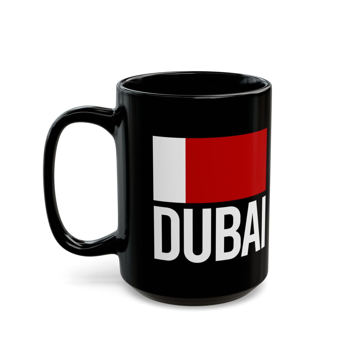 Dubai City Flag Black Ceramic Mug - 11oz, 15oz