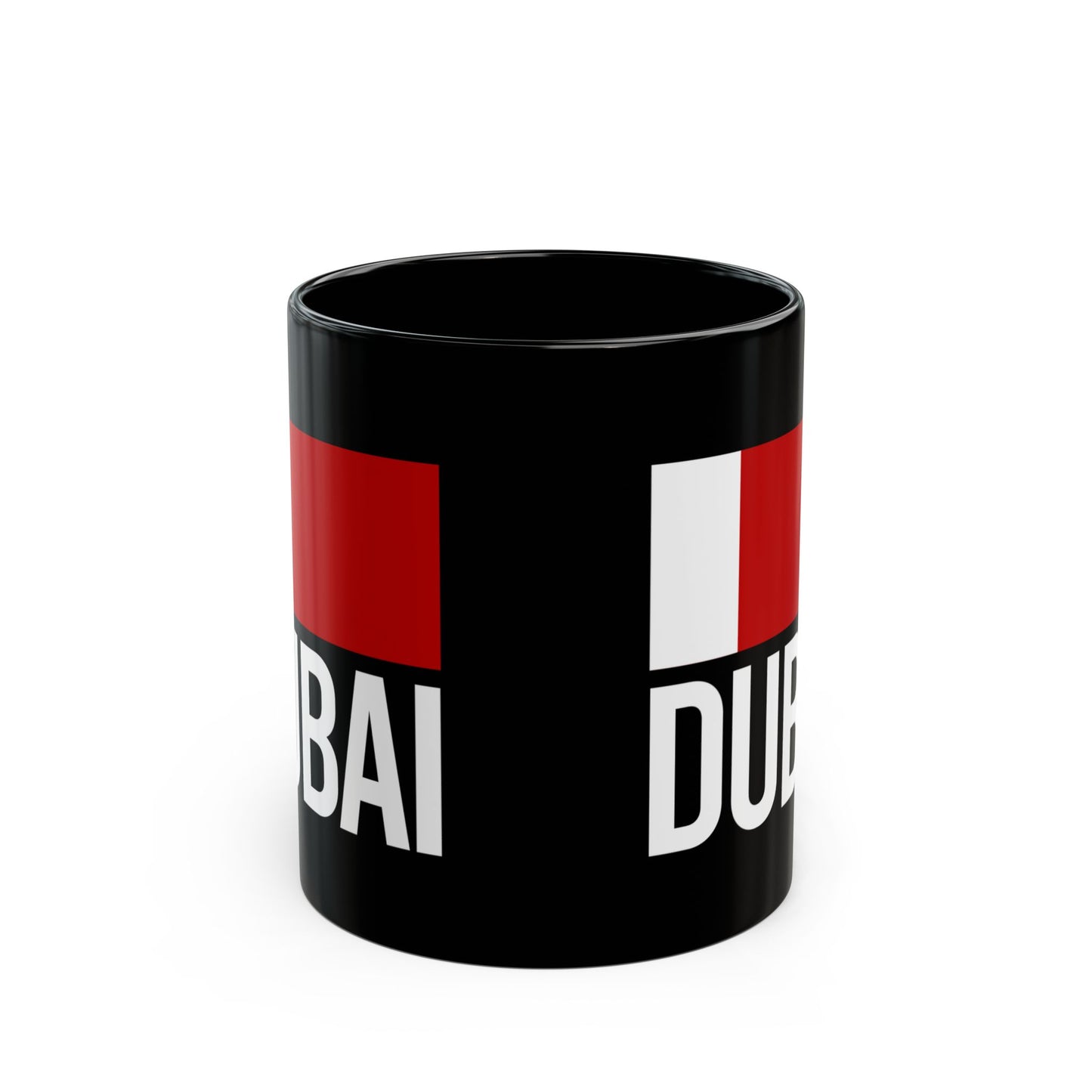 Dubai City Flag Black Ceramic Mug - 11oz, 15oz
