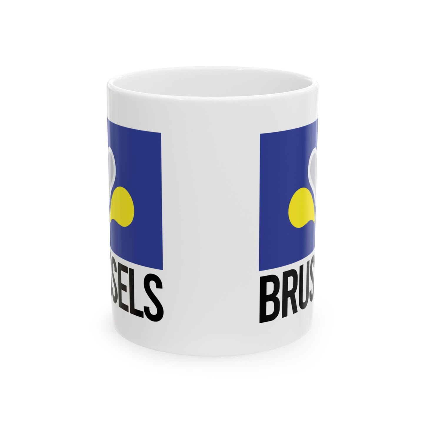 Brussels Flag White Ceramic Mug - 11oz, 15oz