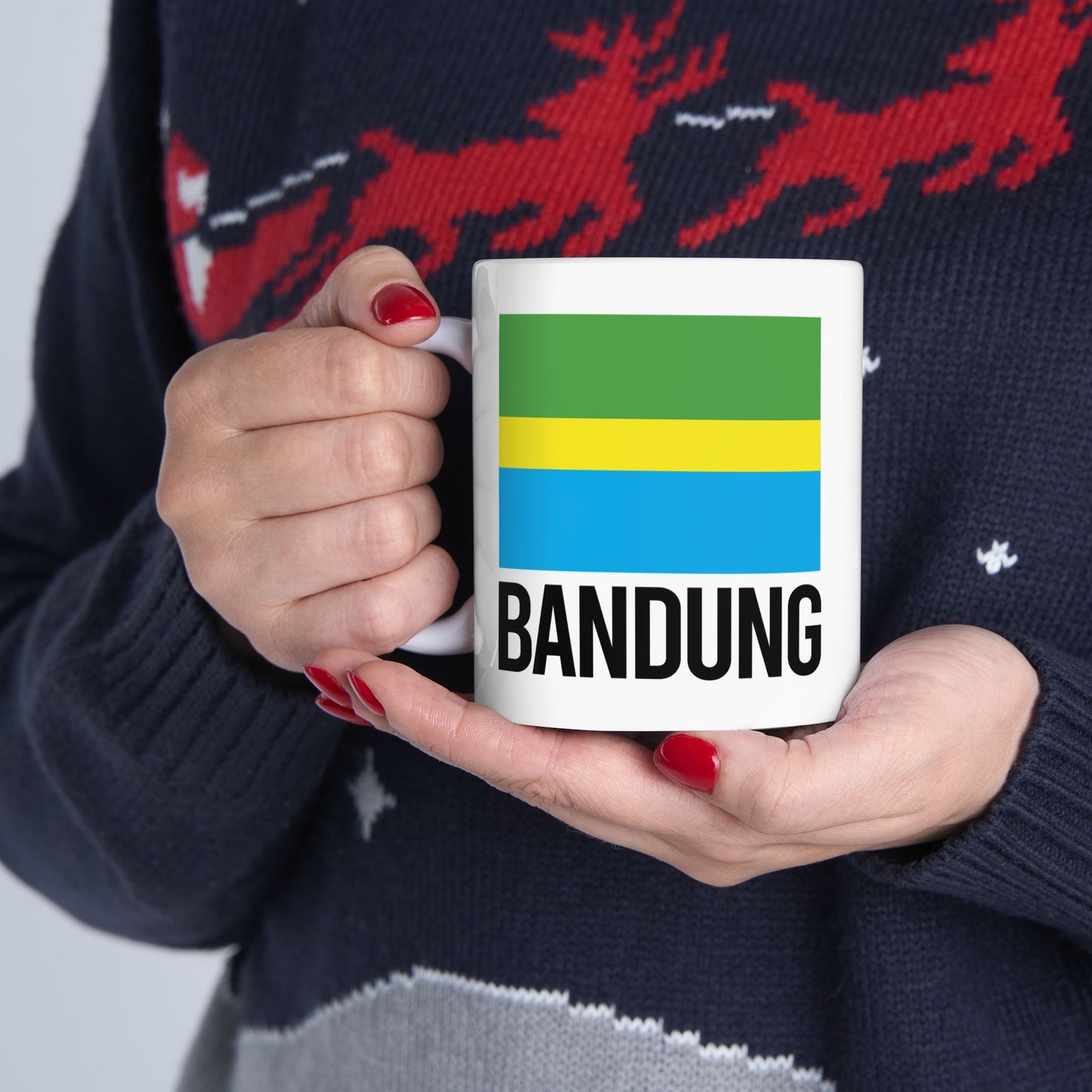 Bandung City Flag White Ceramic Mug - 11oz, 15oz