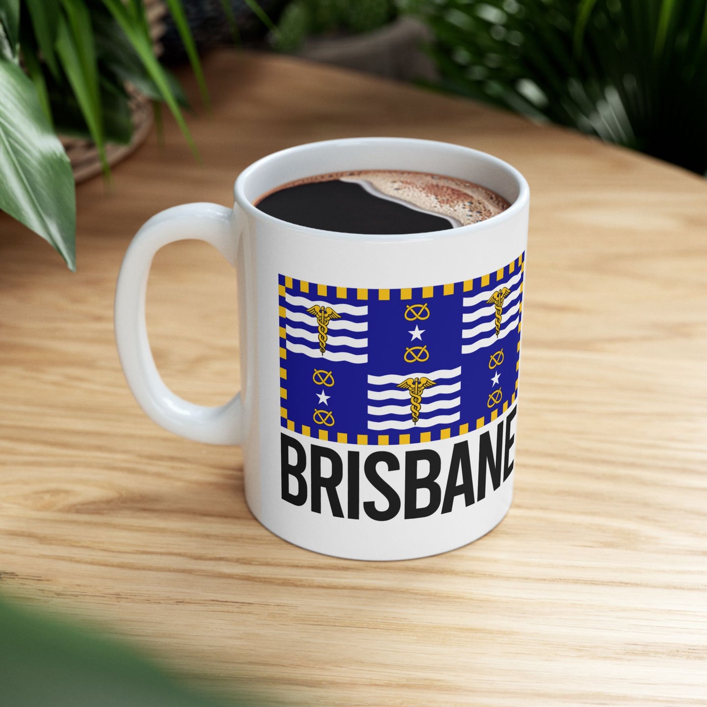 Brisbane City Flag White Ceramic Mug - 11oz, 15oz