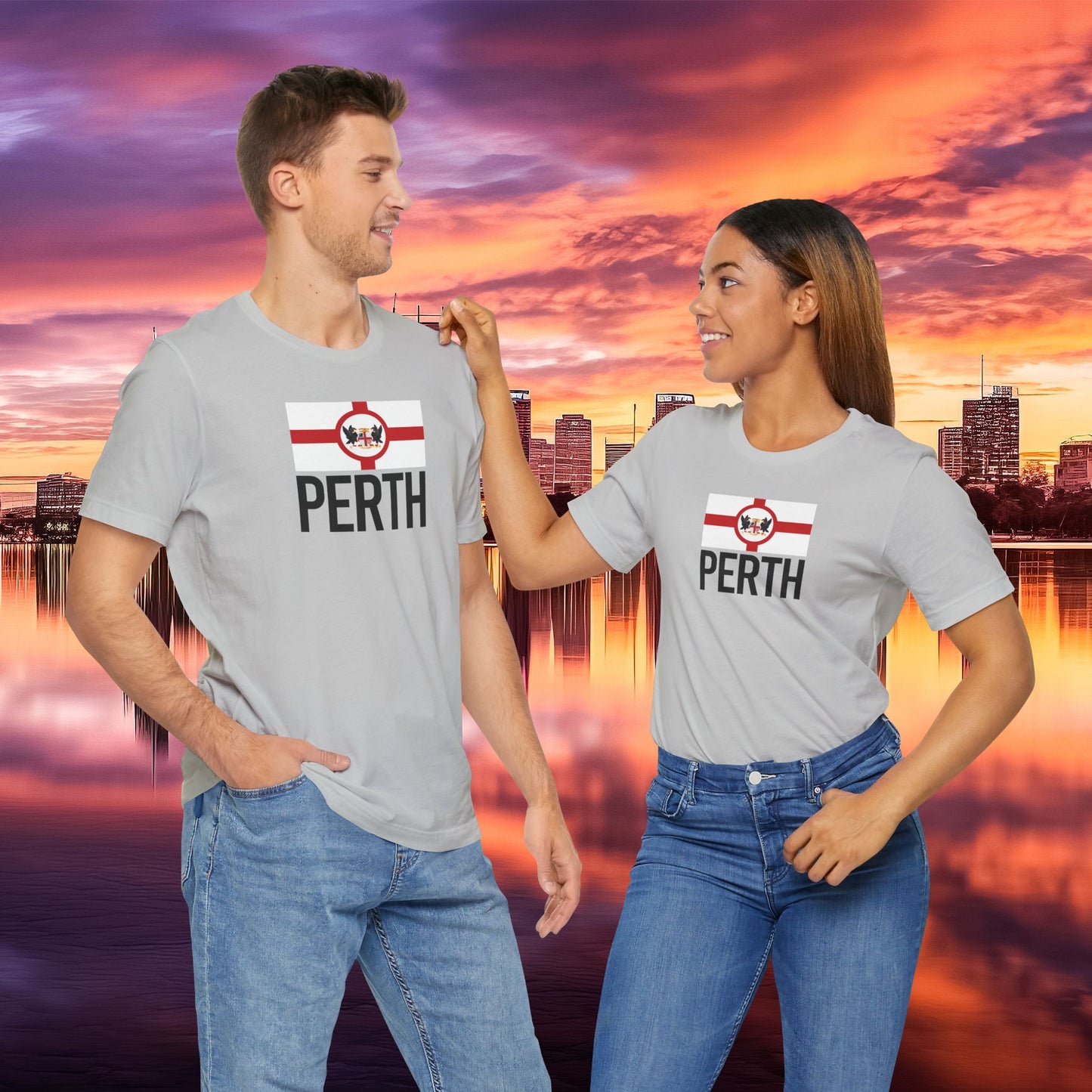 Perth City Flag T-Shirt - Unisex Jersey Short Sleeve Tee