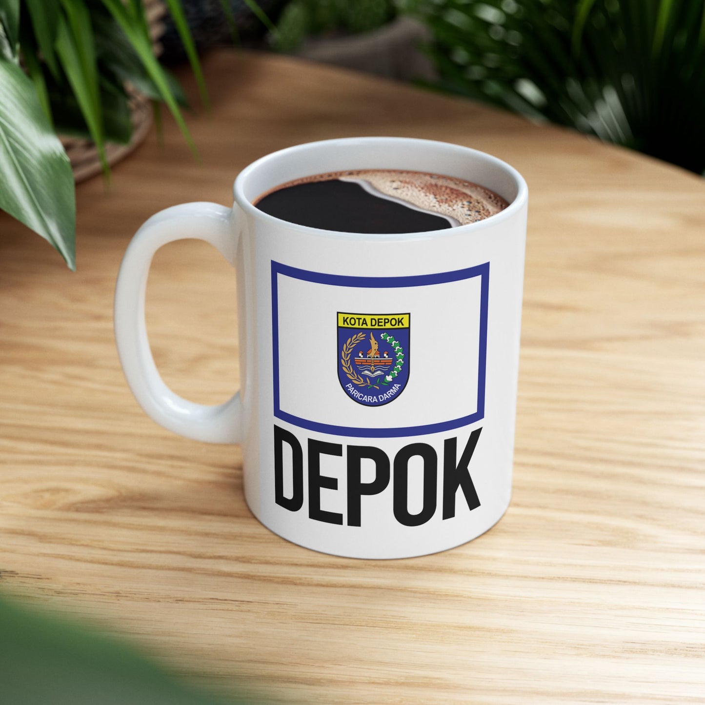 Depok City Flag White Ceramic Mug - 11oz, 15oz