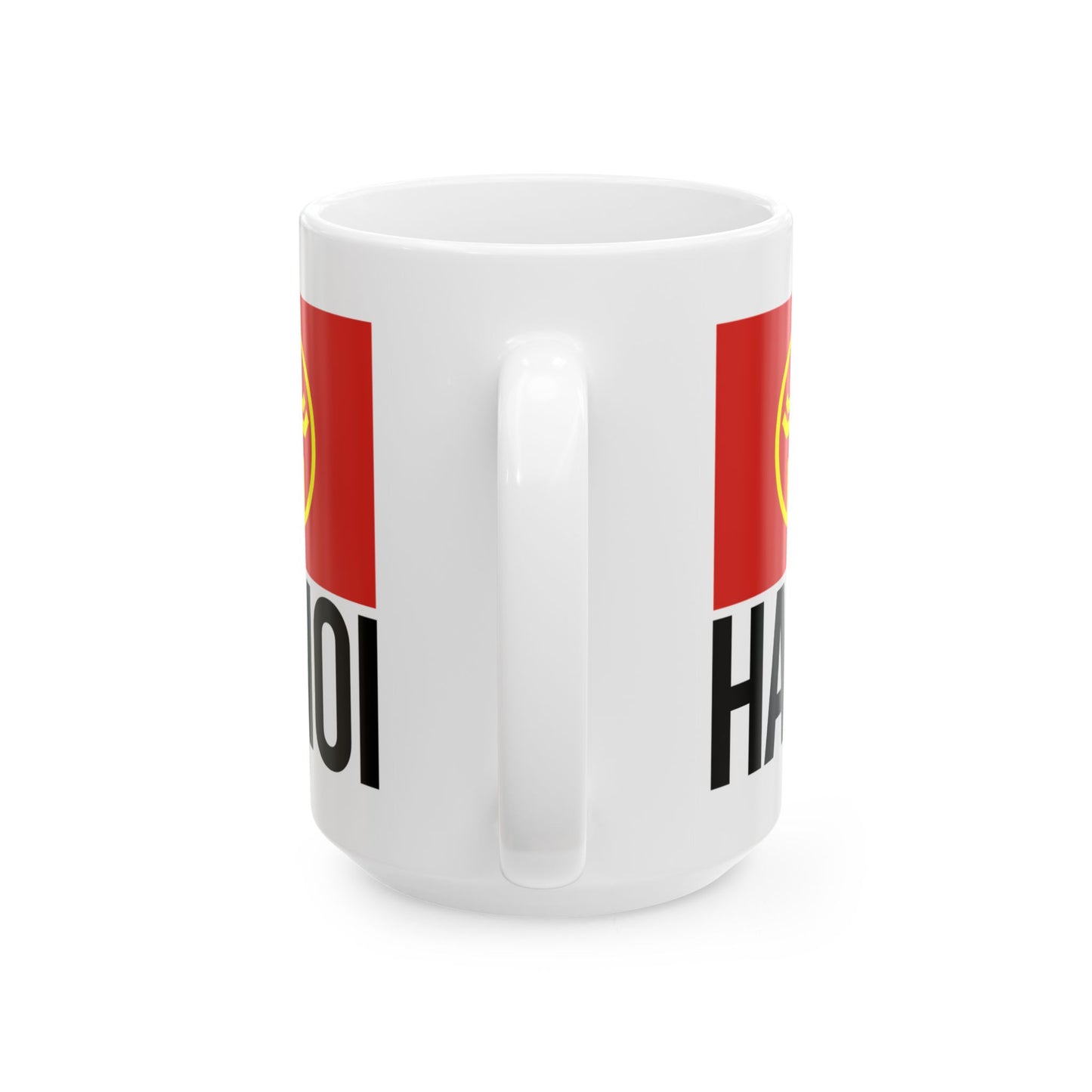 Hanoi City Flag White Ceramic Mug - 11oz, 15oz