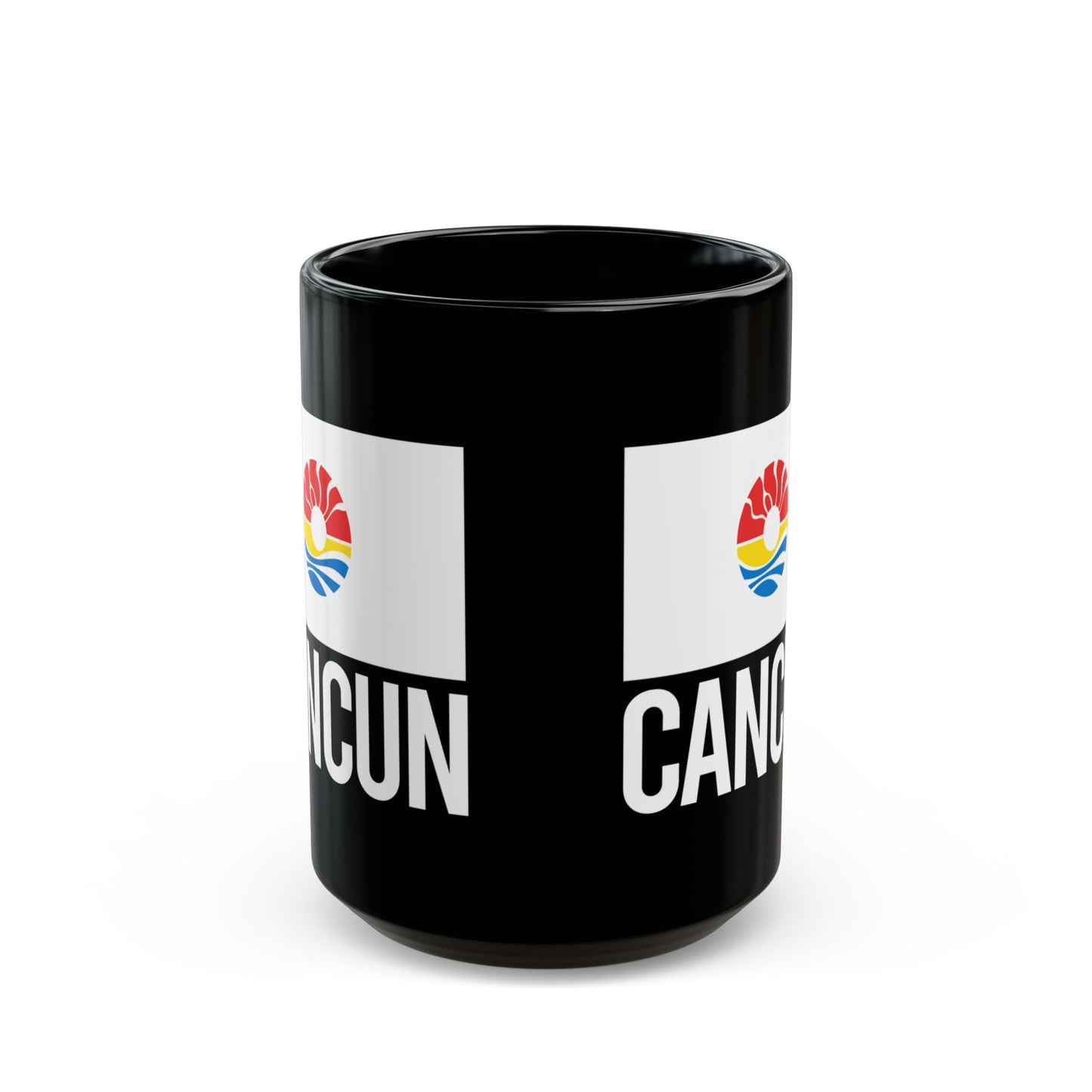 Cancún City Flag Black Ceramic Mug - 11oz, 15oz