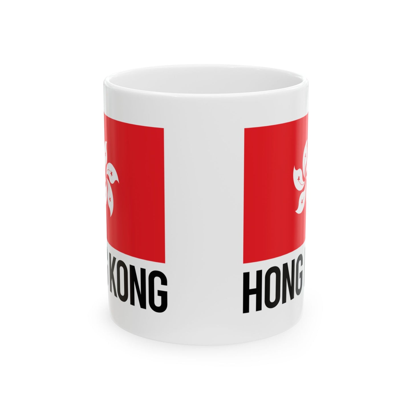 Hong Kong City Flag White Ceramic Mug, 11oz, 15oz