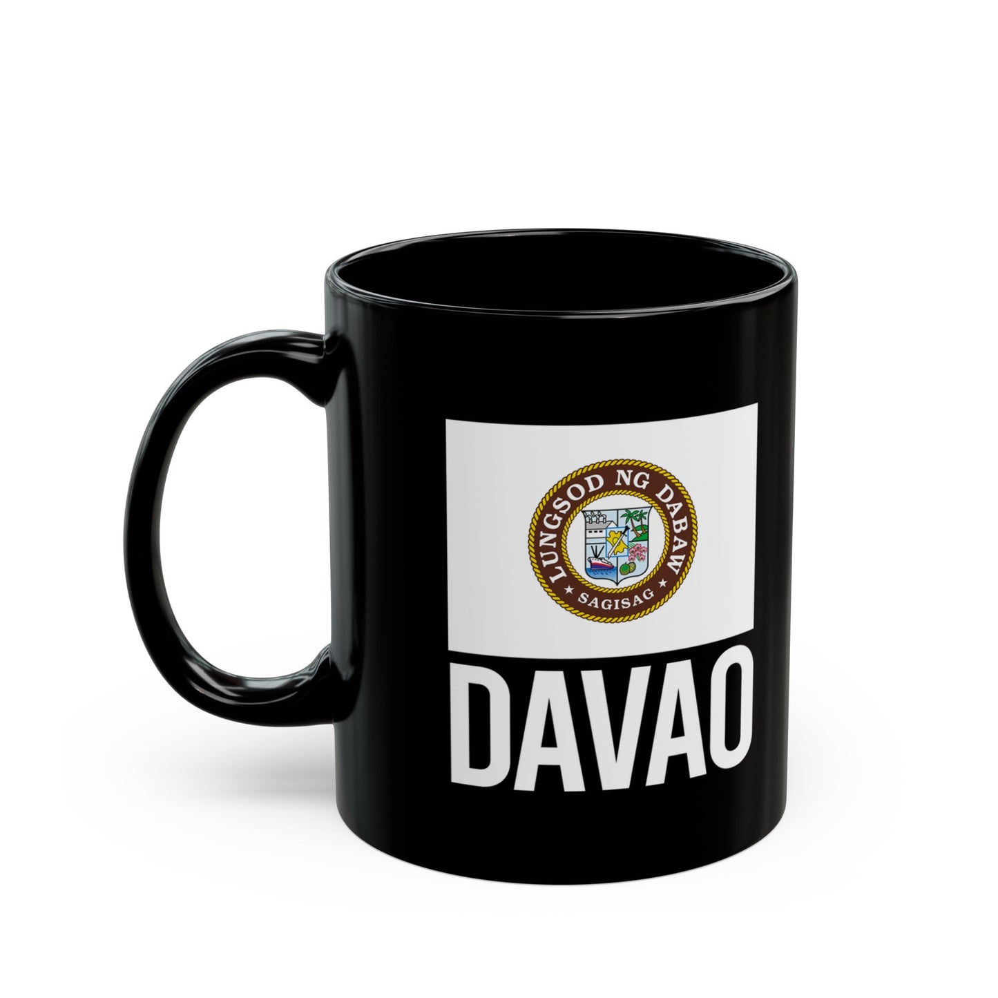 Davao City Flag Black Ceramic Mug - 11oz, 15oz