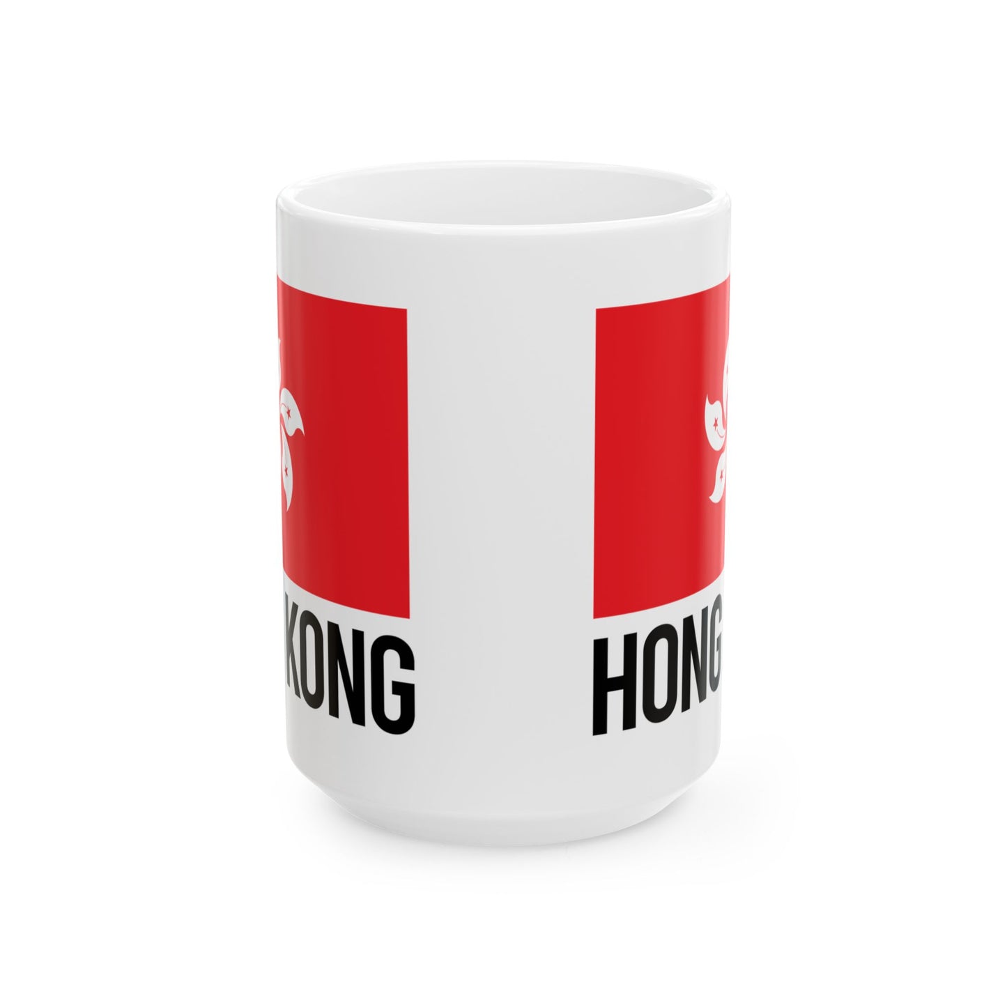 Hong Kong City Flag White Ceramic Mug, 11oz, 15oz
