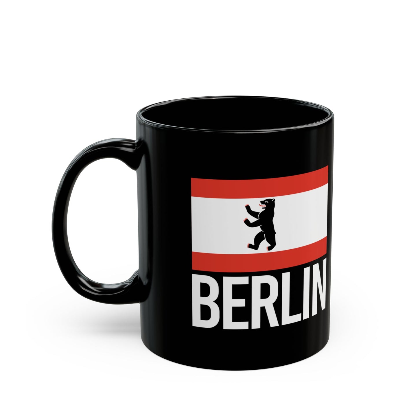 Berlin City Flag Black Ceramic Mug - 11oz, 15oz
