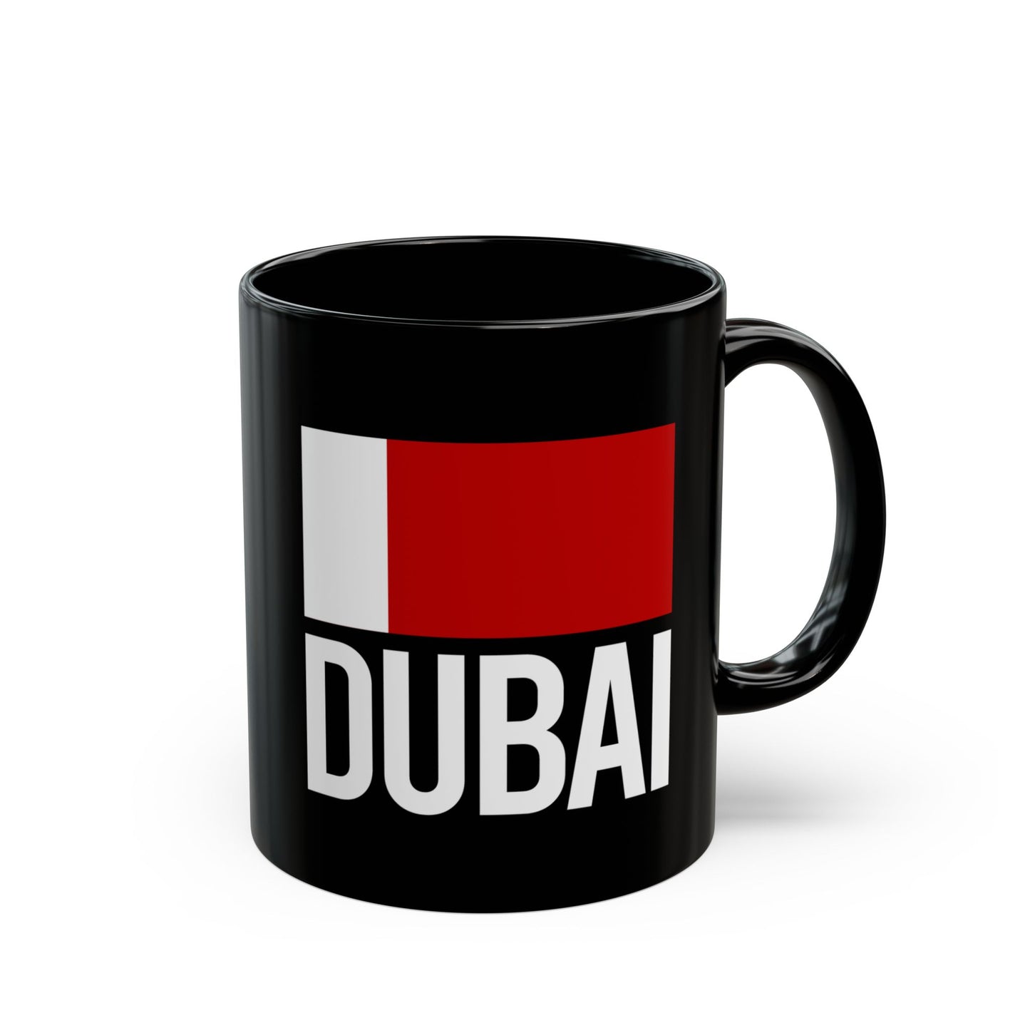 Dubai City Flag Black Ceramic Mug - 11oz, 15oz