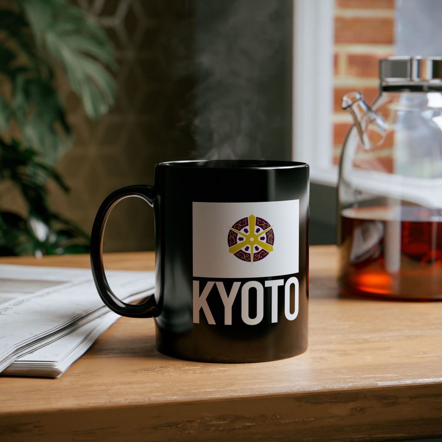 Kyoto City Flag Black Ceramic Mug - 11oz, 15oz