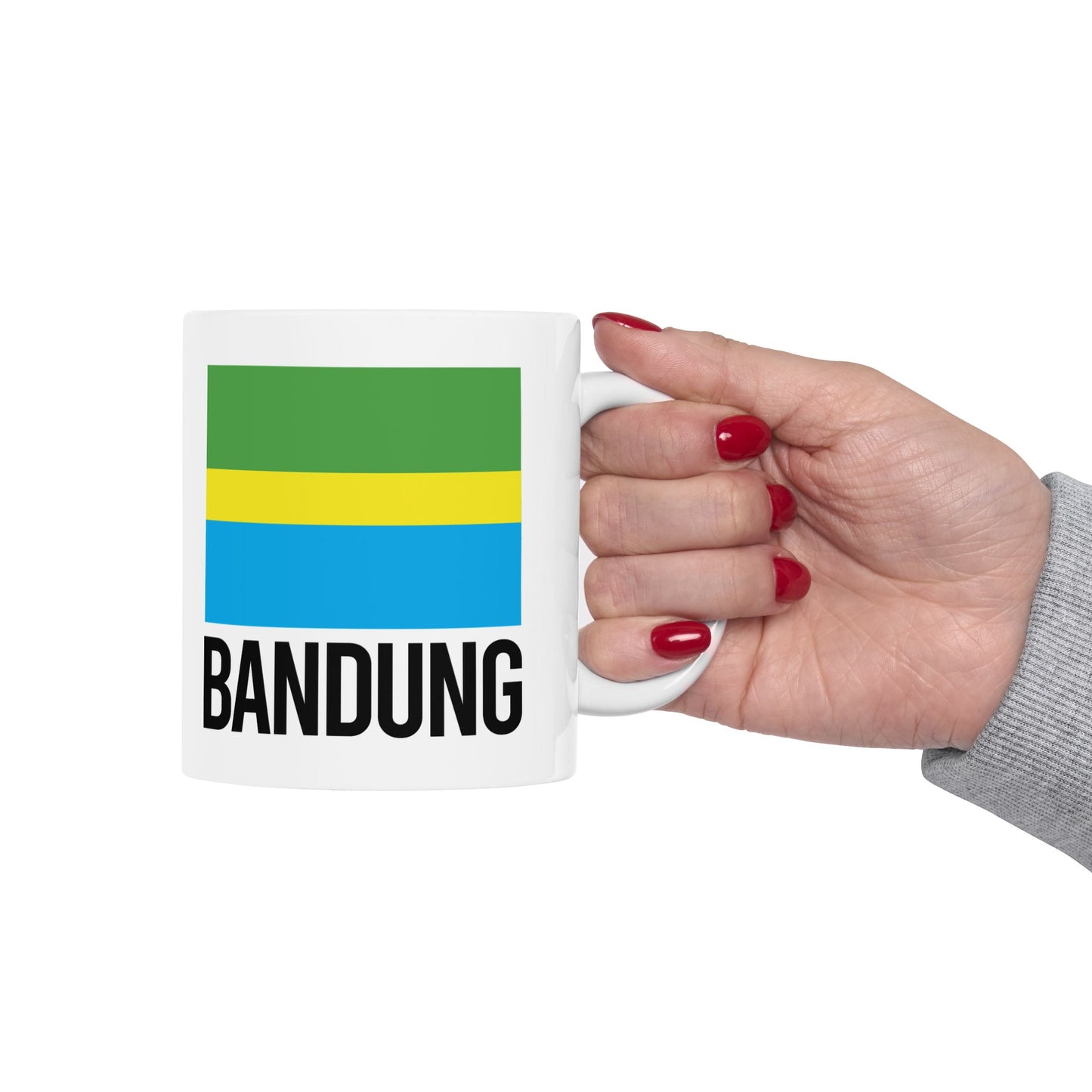 Bandung City Flag White Ceramic Mug - 11oz, 15oz