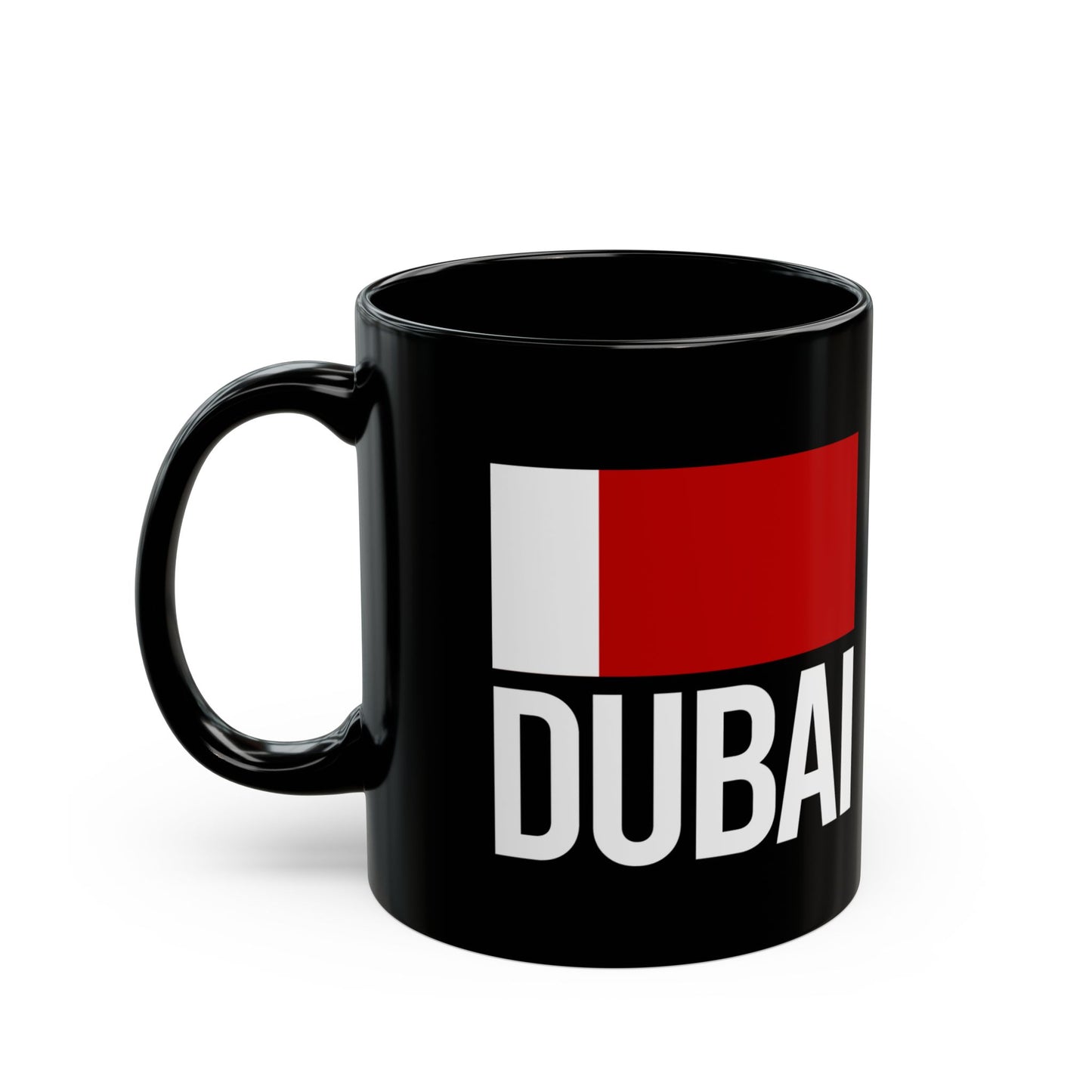 Dubai City Flag Black Ceramic Mug - 11oz, 15oz