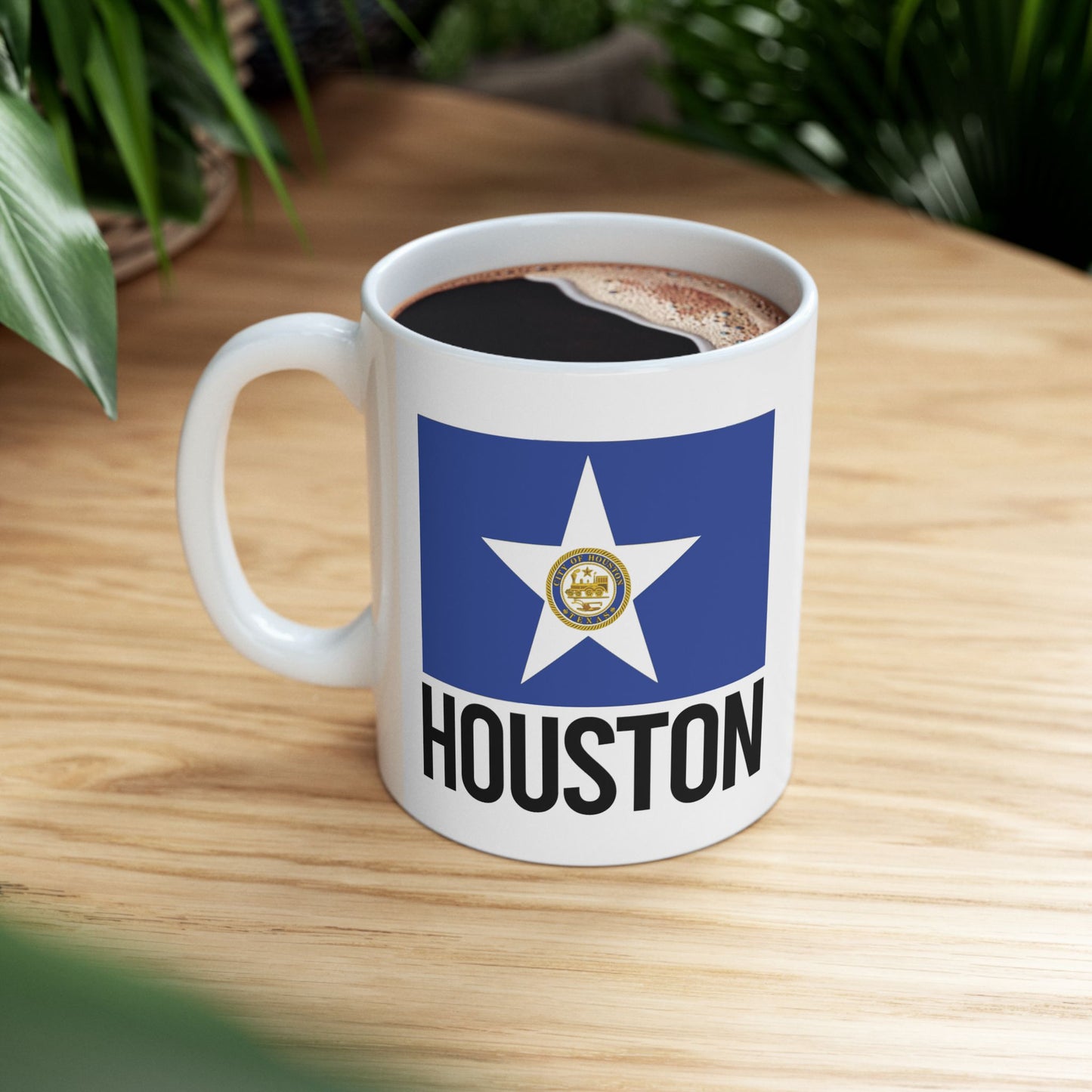 Houston City Flag White Ceramic Mug - 11oz, 15oz