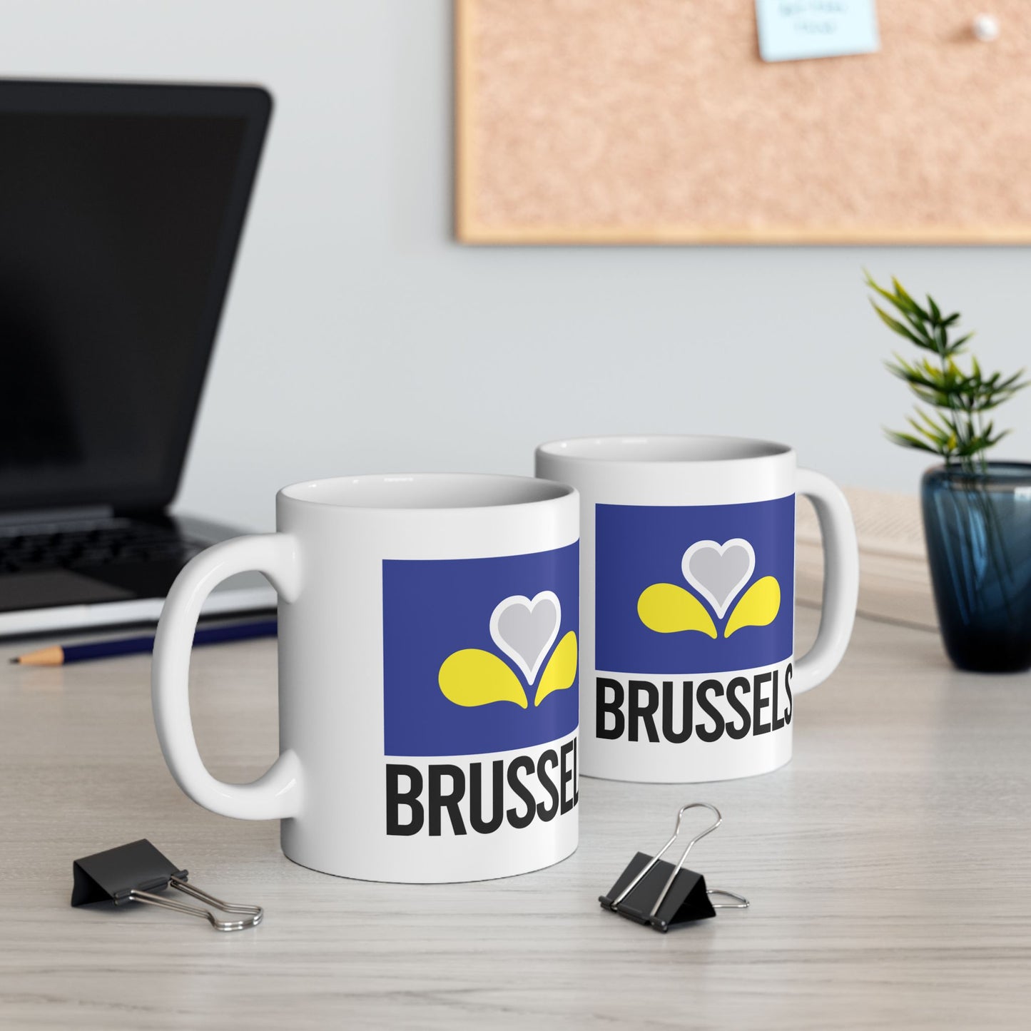 Brussels Flag White Ceramic Mug - 11oz, 15oz