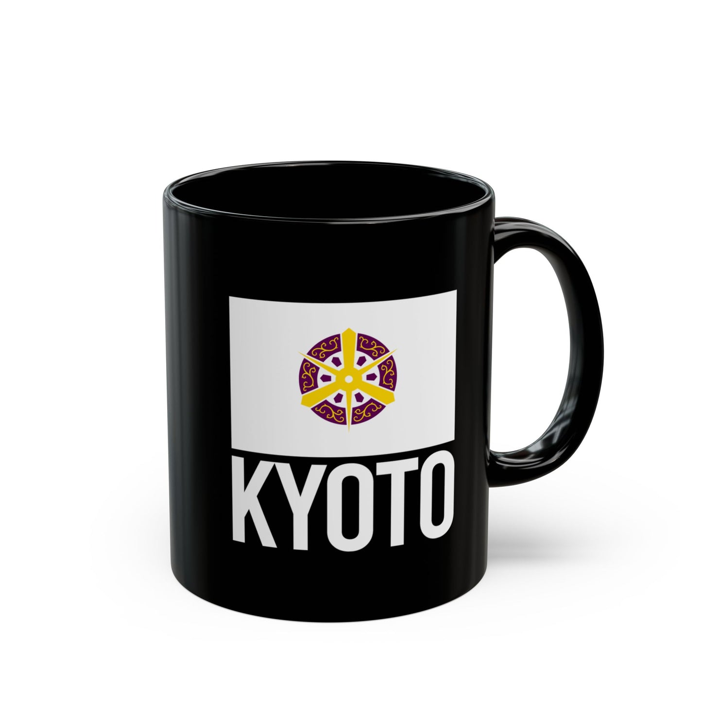 Kyoto City Flag Black Ceramic Mug - 11oz, 15oz