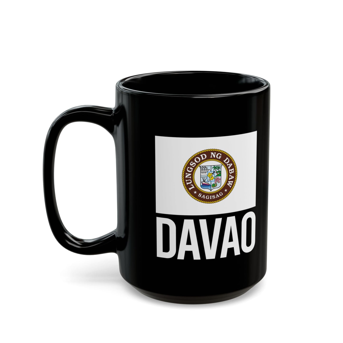 Davao City Flag Black Ceramic Mug - 11oz, 15oz