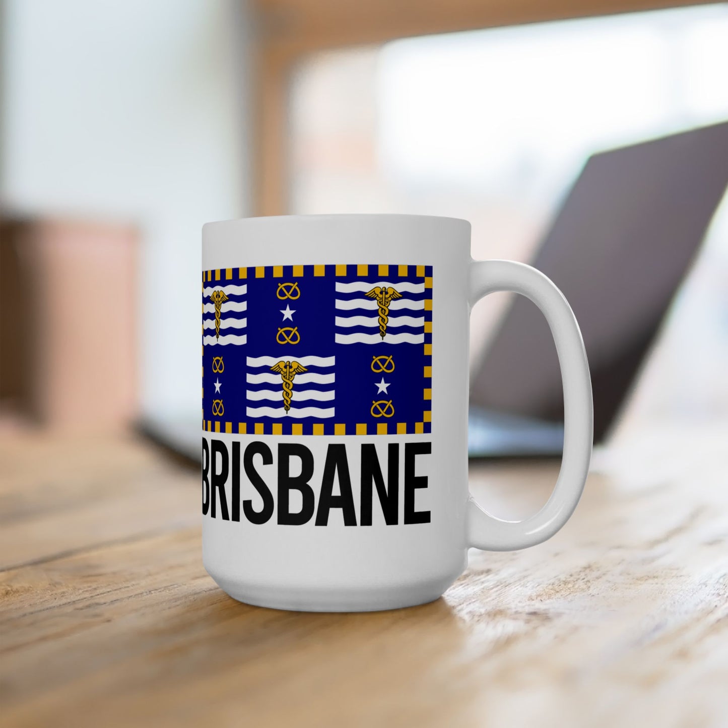 Brisbane City Flag White Ceramic Mug - 11oz, 15oz