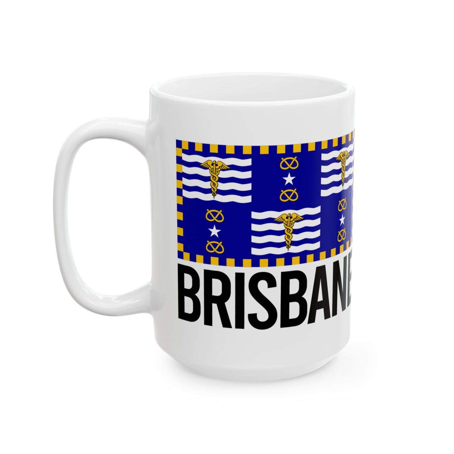 Brisbane City Flag White Ceramic Mug - 11oz, 15oz