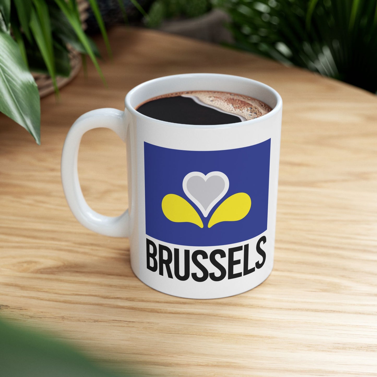 Brussels Flag White Ceramic Mug - 11oz, 15oz