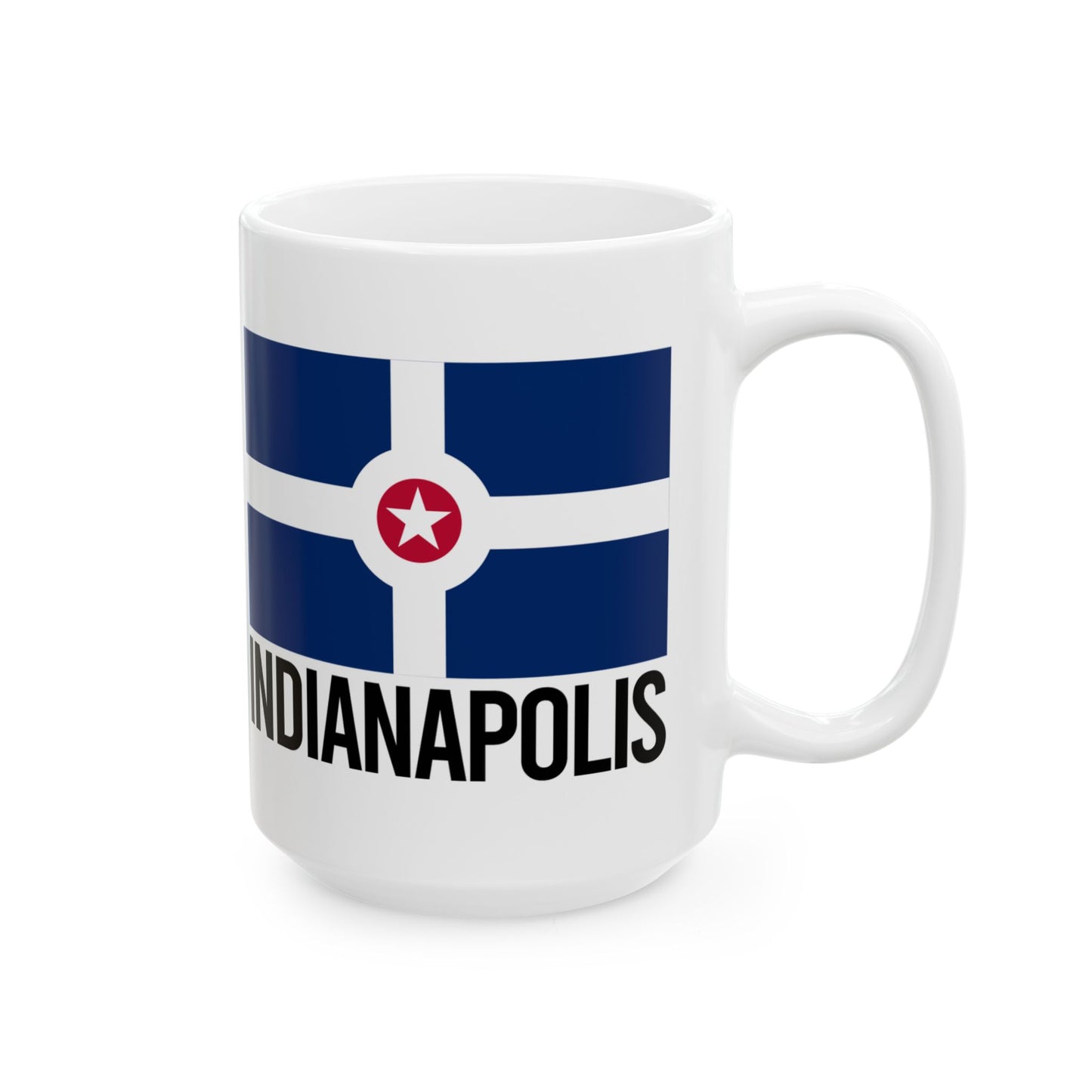 Indianapolis City Flag White Ceramic Mug - 11oz, 15oz