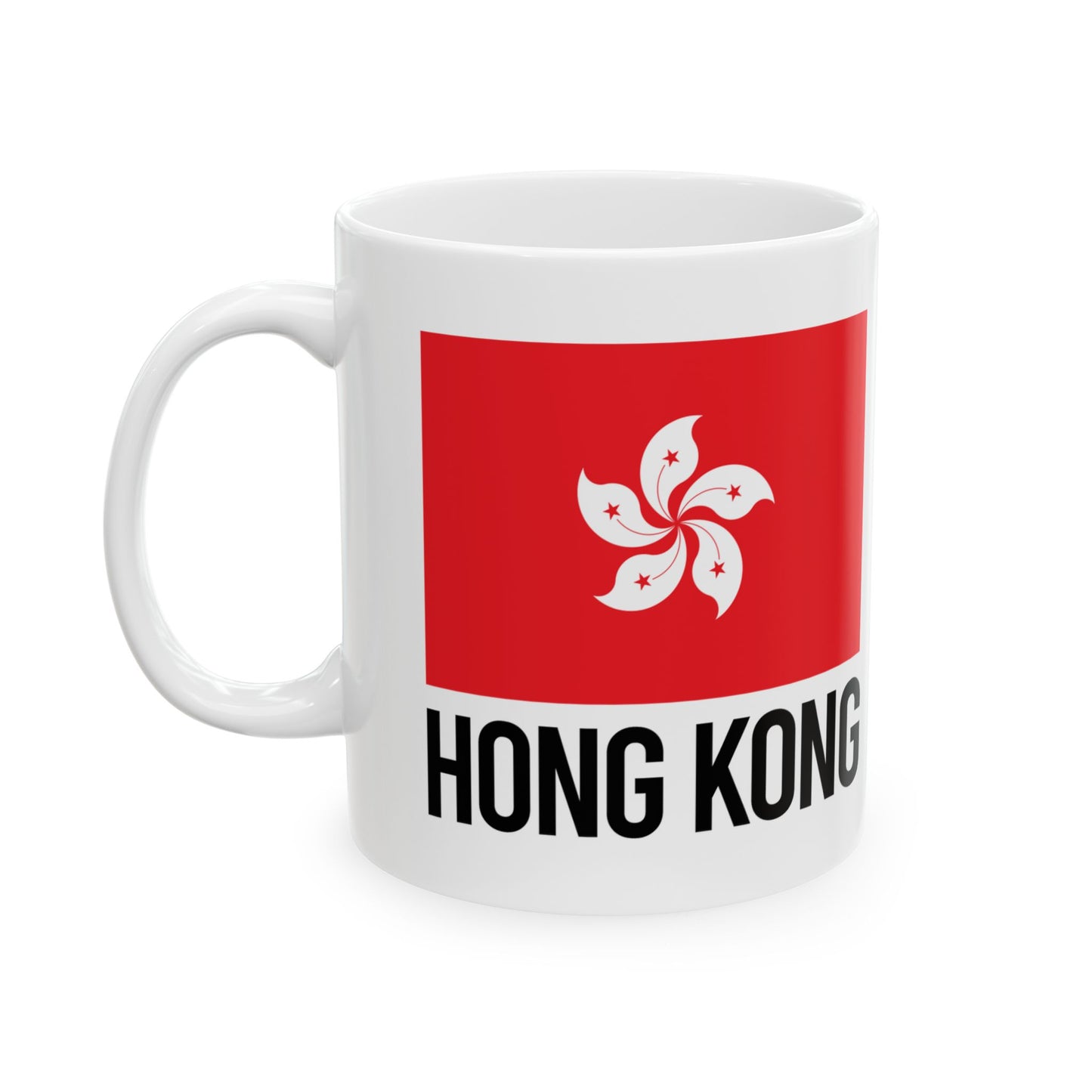 Hong Kong City Flag White Ceramic Mug, 11oz, 15oz