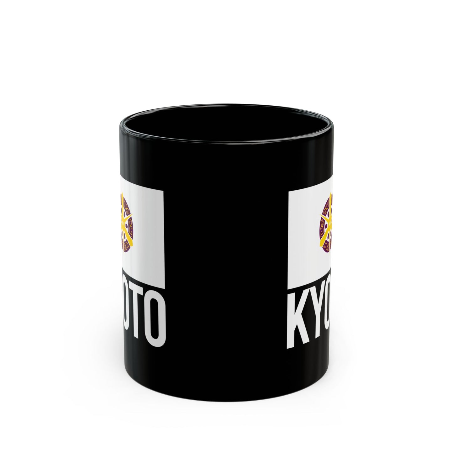 Kyoto City Flag Black Ceramic Mug - 11oz, 15oz
