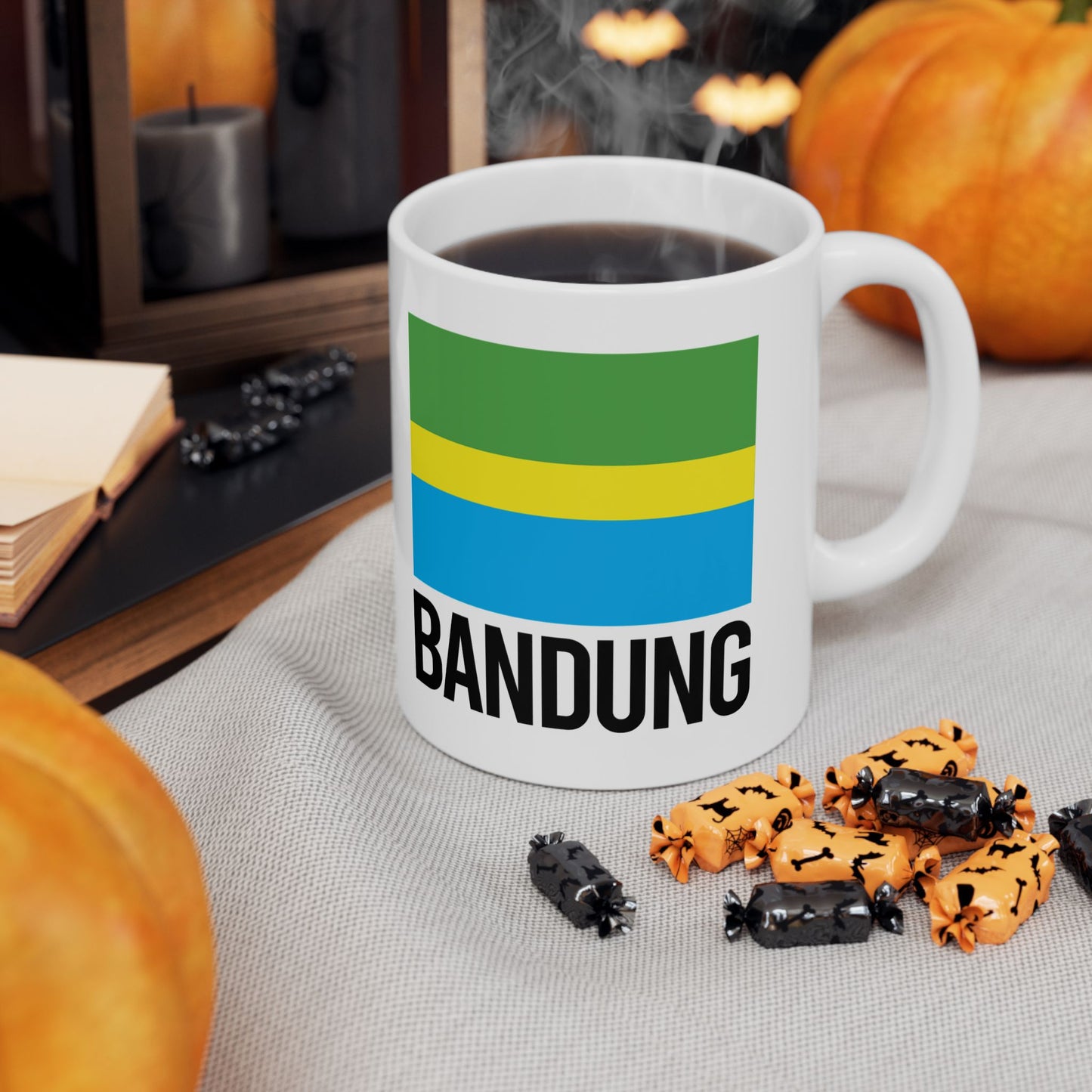 Bandung City Flag White Ceramic Mug - 11oz, 15oz