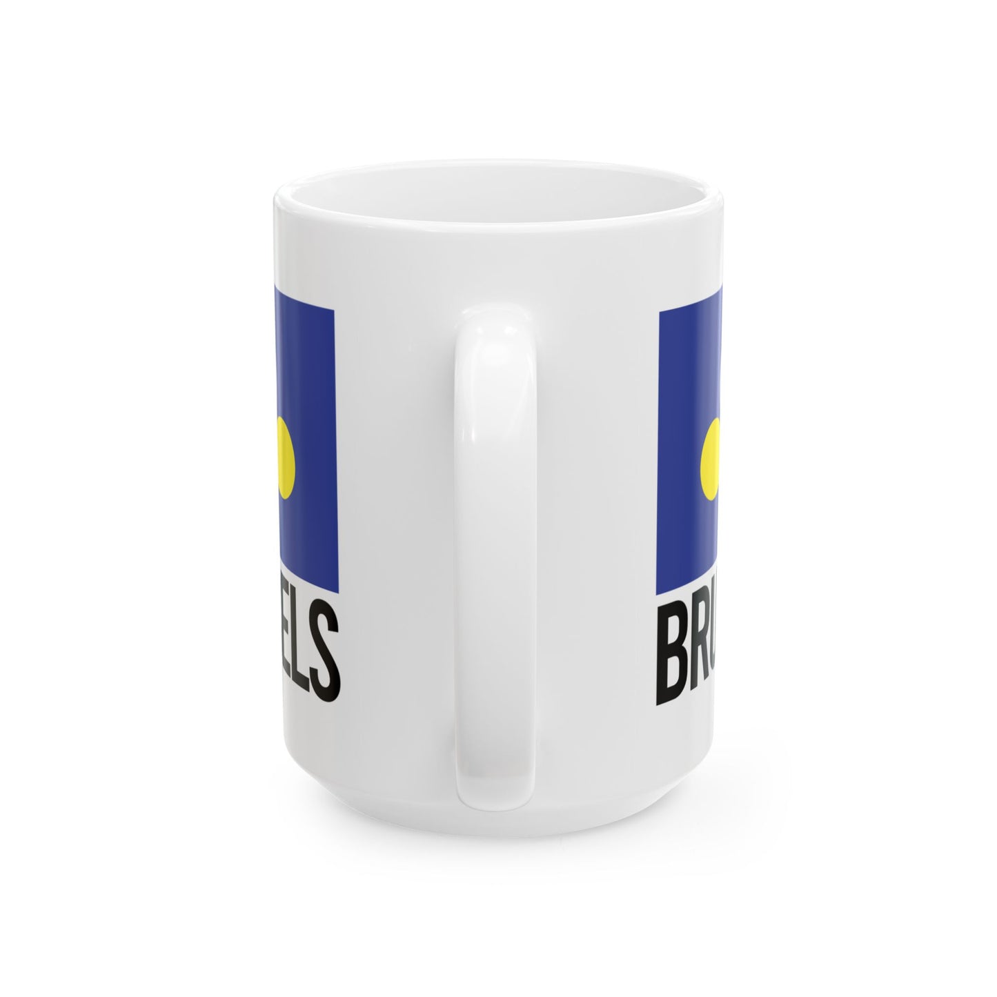 Brussels Flag White Ceramic Mug - 11oz, 15oz