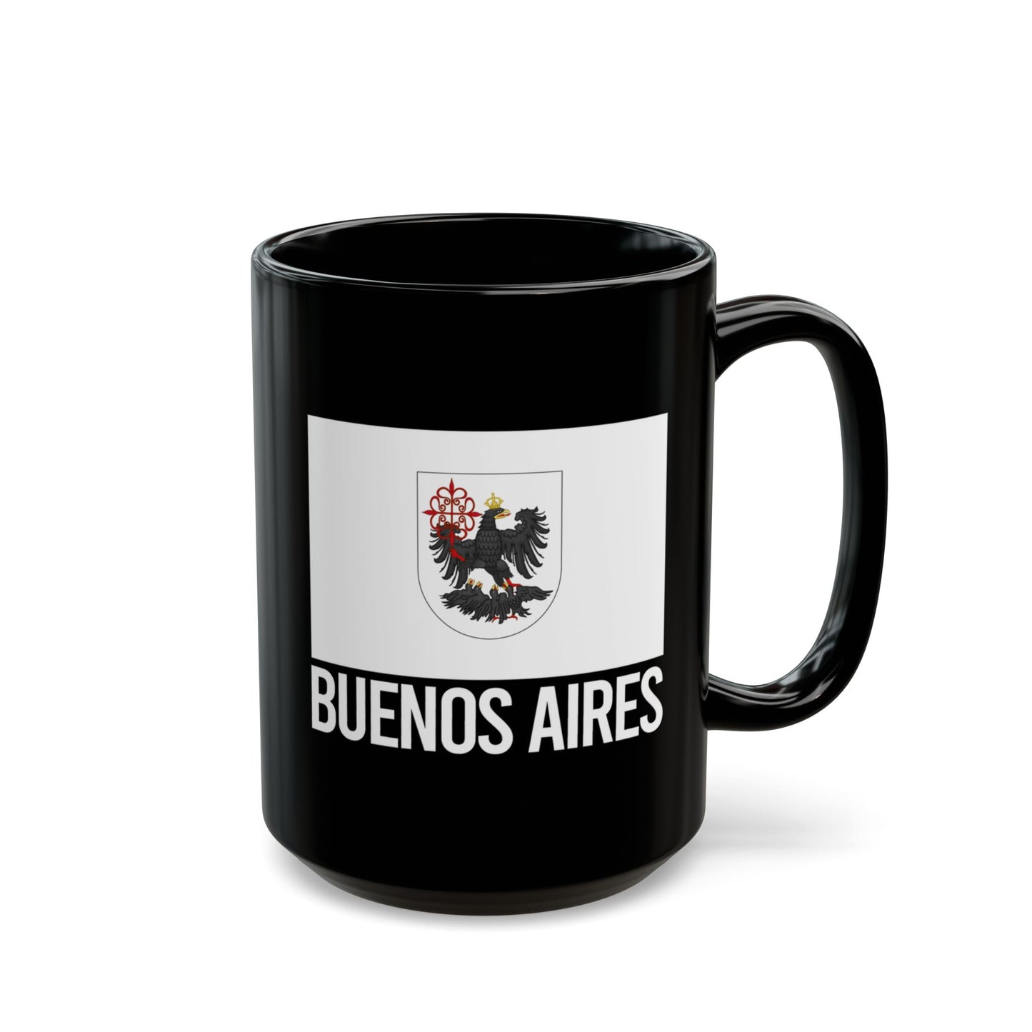Buenos Aires City Flag Black Ceramic Mug - 11oz, 15oz