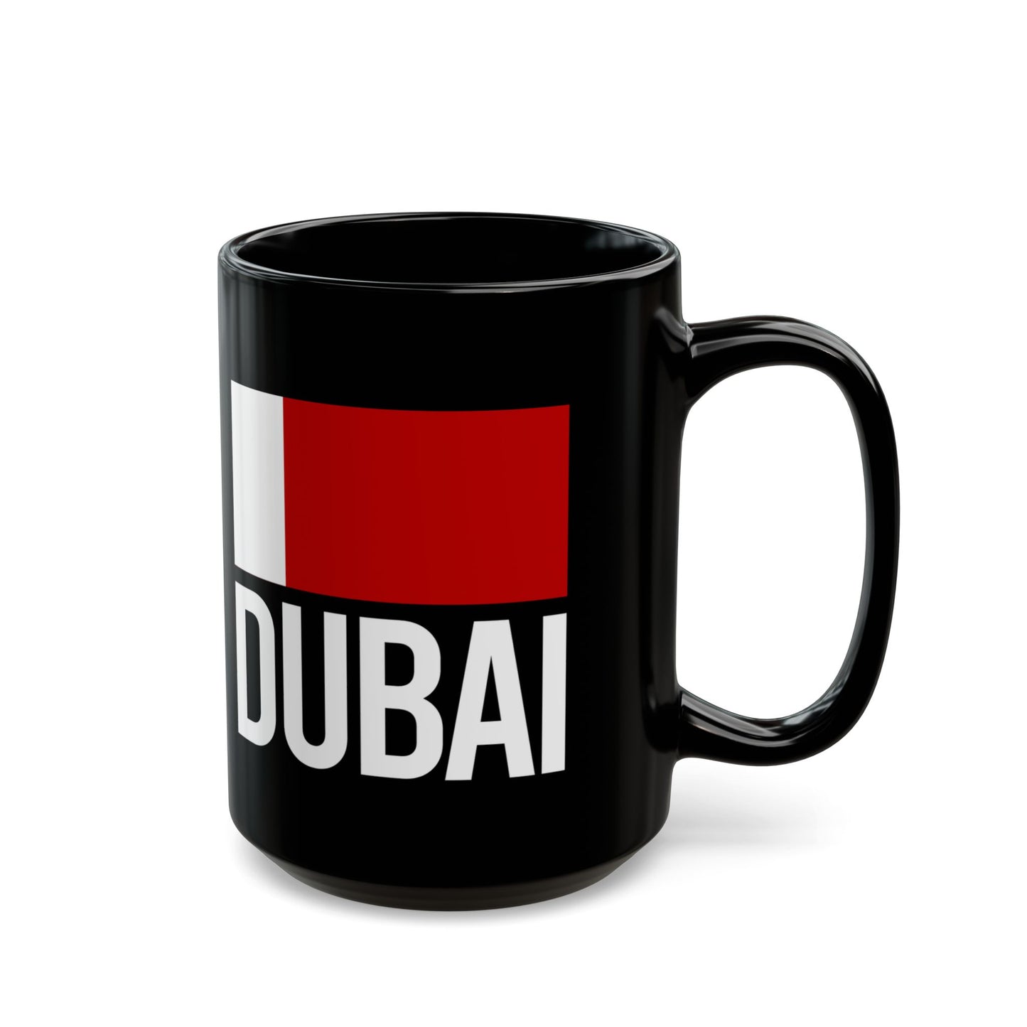 Dubai City Flag Black Ceramic Mug - 11oz, 15oz