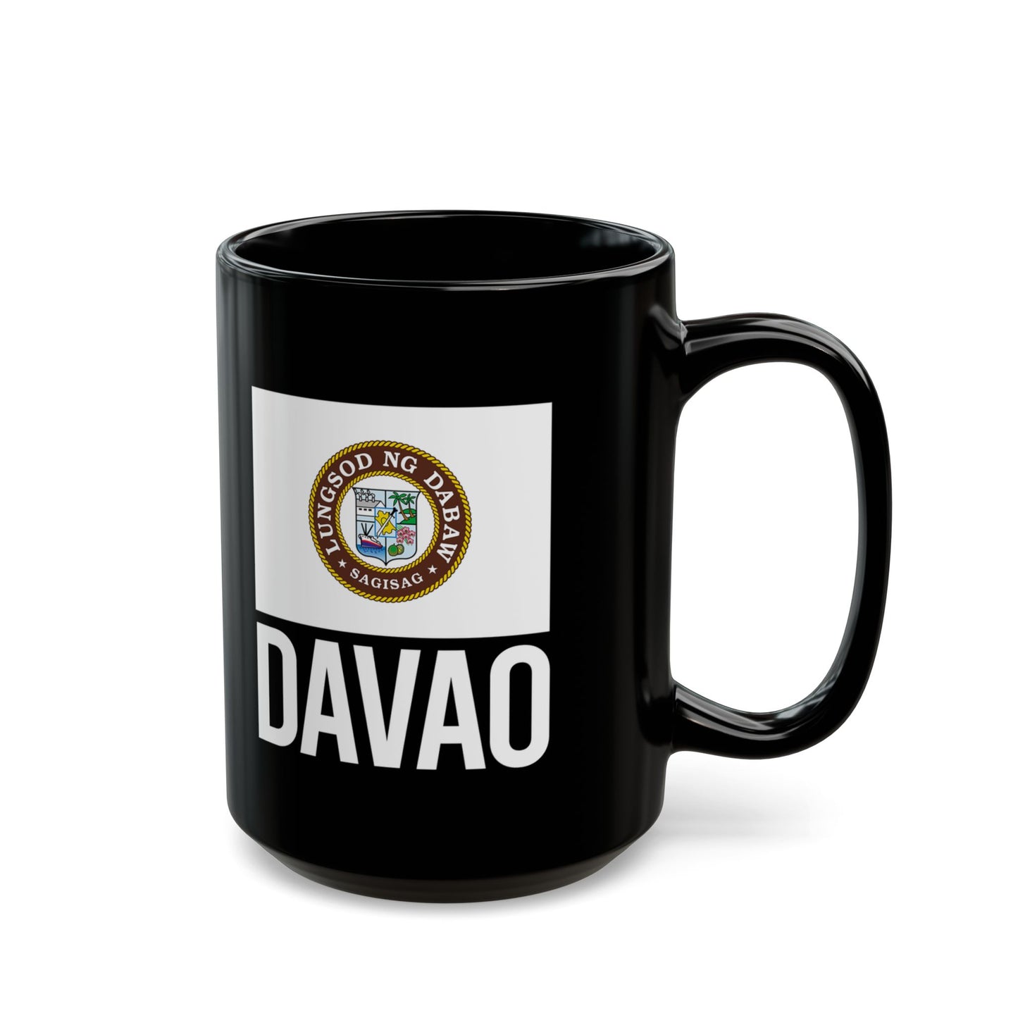 Davao City Flag Black Ceramic Mug - 11oz, 15oz