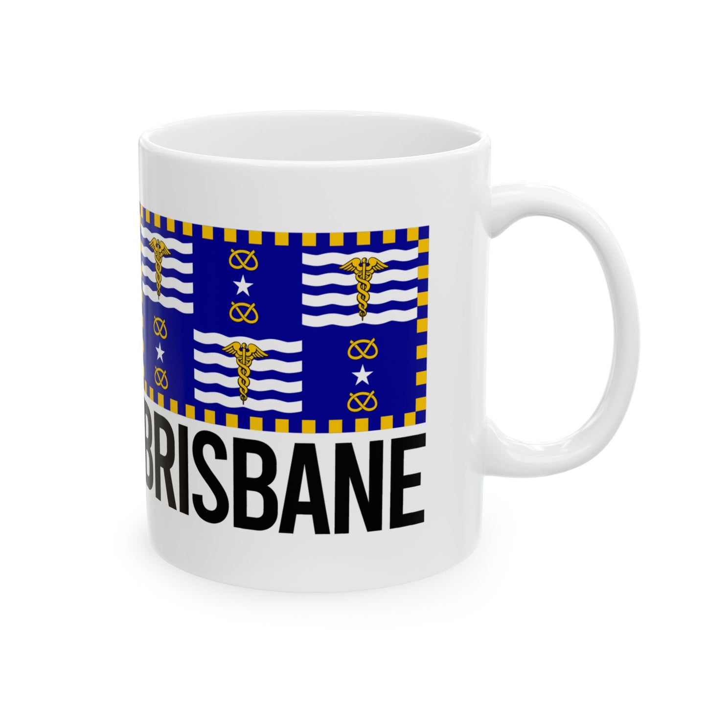 Brisbane City Flag White Ceramic Mug - 11oz, 15oz