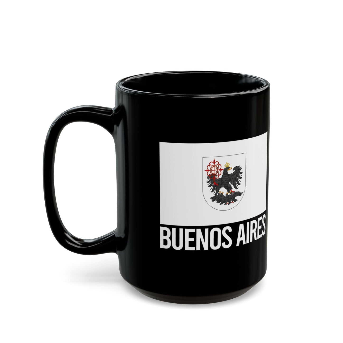 Buenos Aires City Flag Black Ceramic Mug - 11oz, 15oz