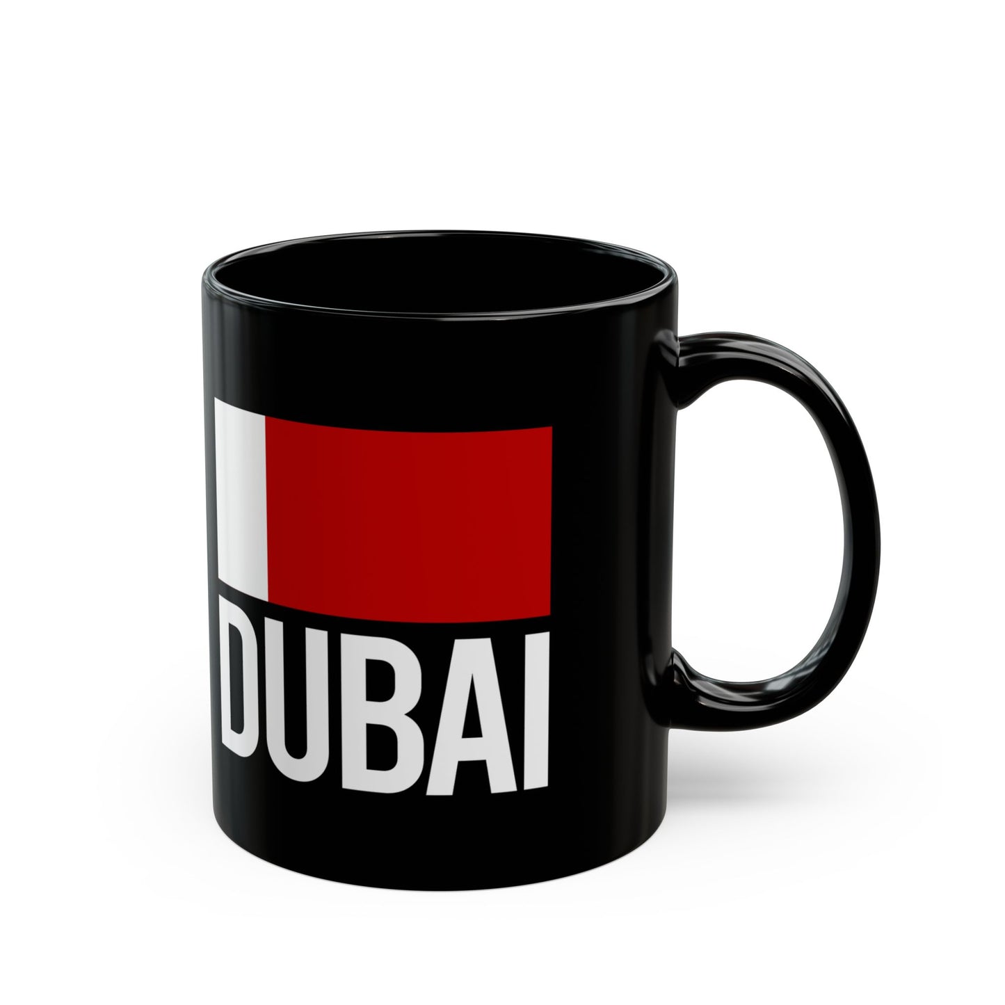 Dubai City Flag Black Ceramic Mug - 11oz, 15oz