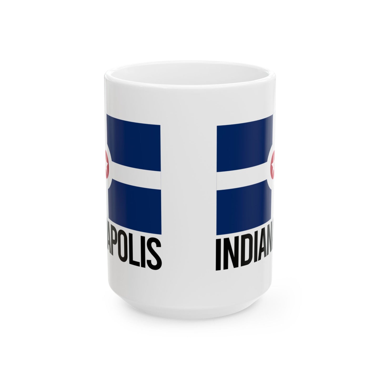 Indianapolis City Flag White Ceramic Mug - 11oz, 15oz