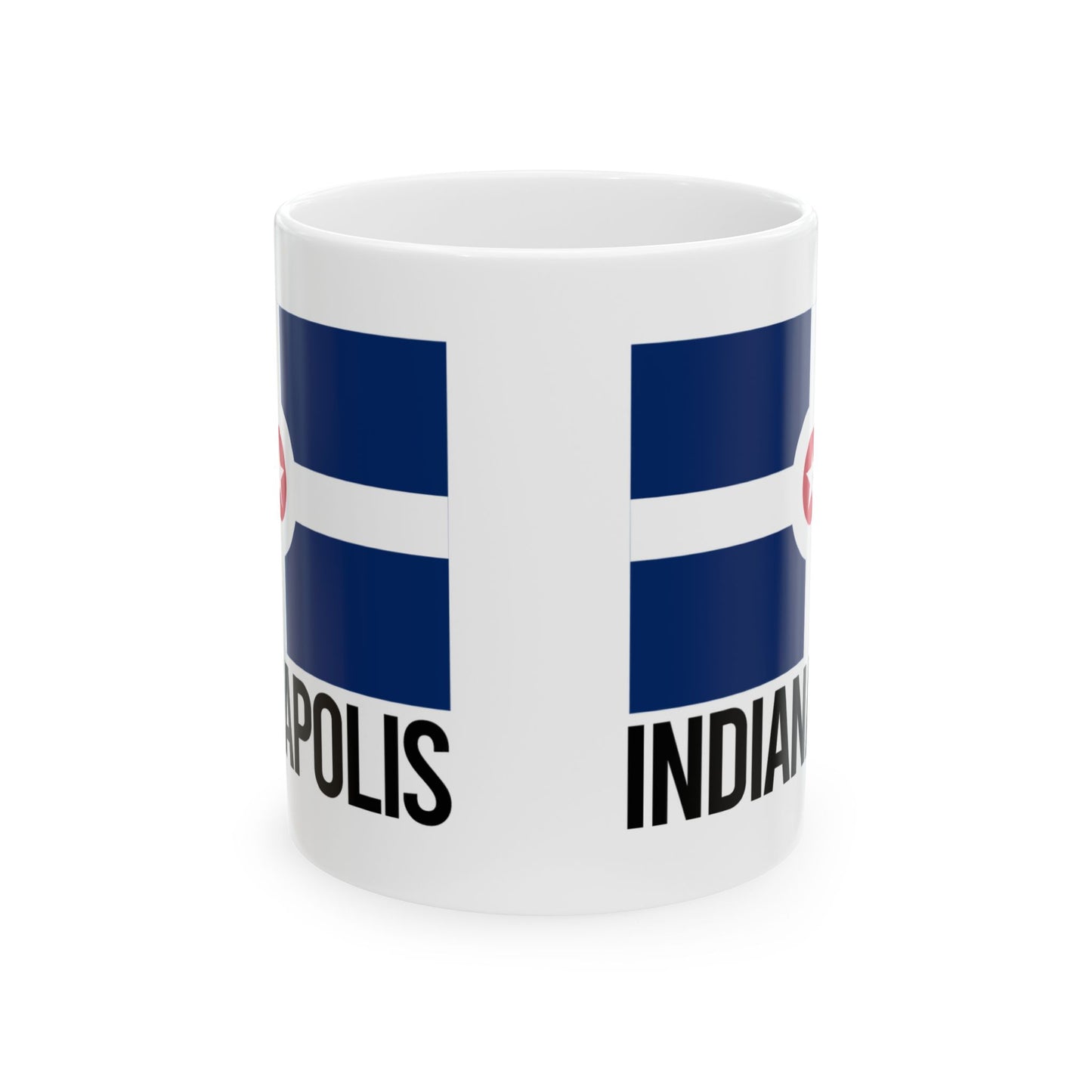 Indianapolis City Flag White Ceramic Mug - 11oz, 15oz
