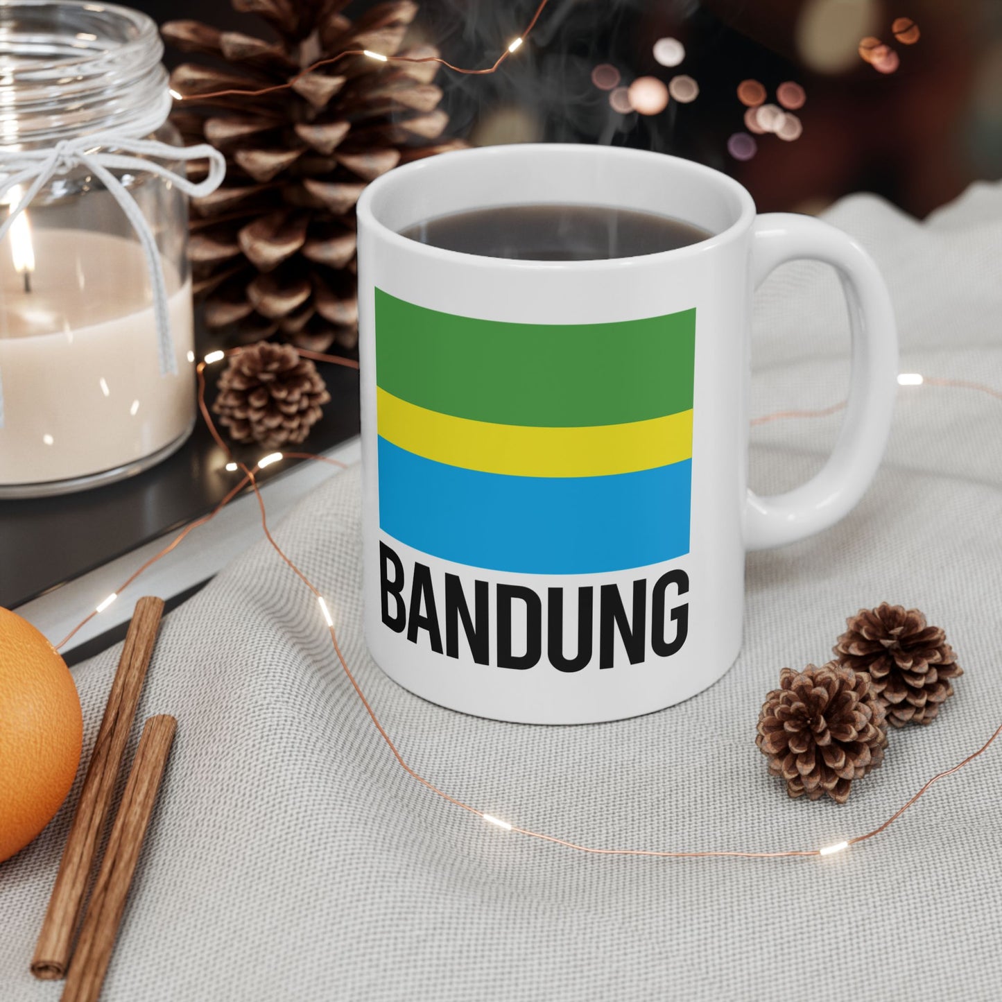 Bandung City Flag White Ceramic Mug - 11oz, 15oz