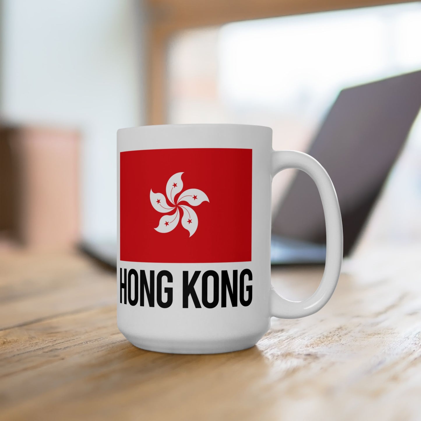 Hong Kong City Flag White Ceramic Mug, 11oz, 15oz