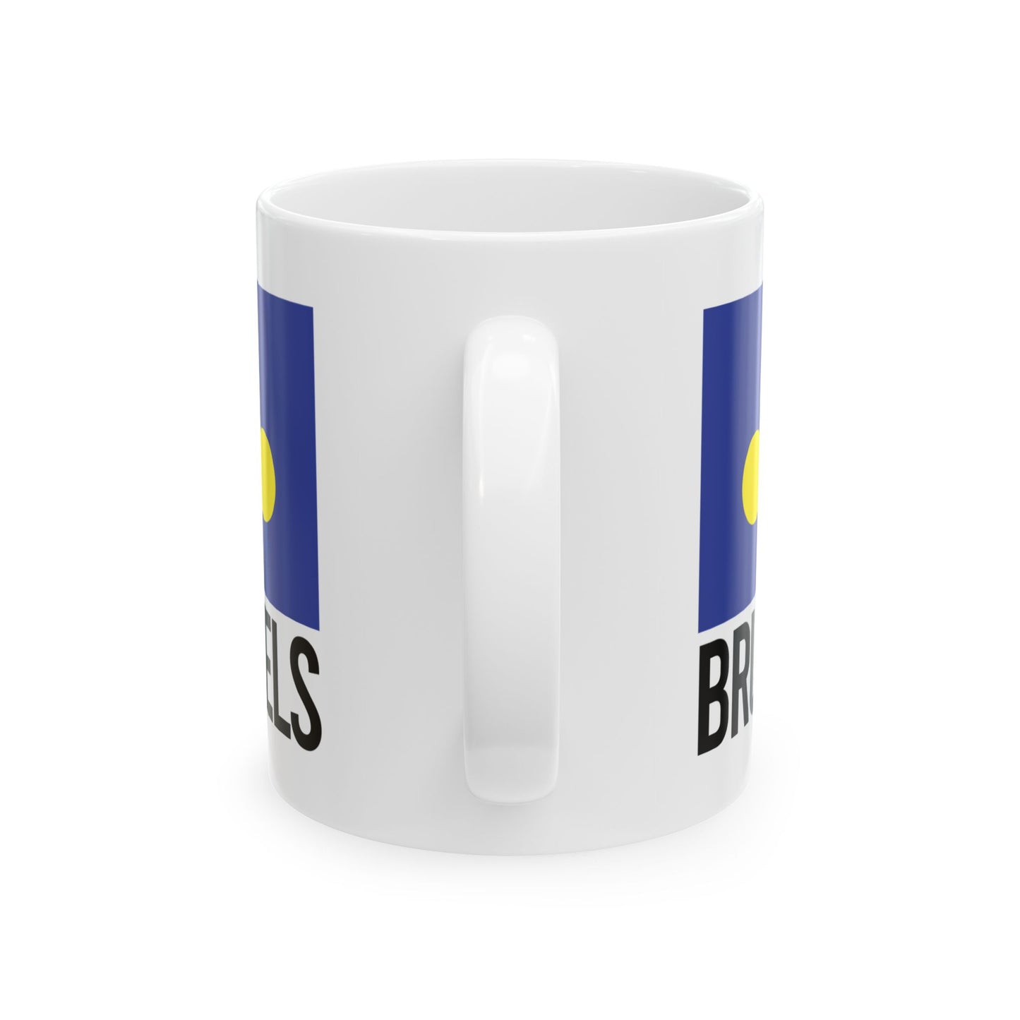 Brussels Flag White Ceramic Mug - 11oz, 15oz