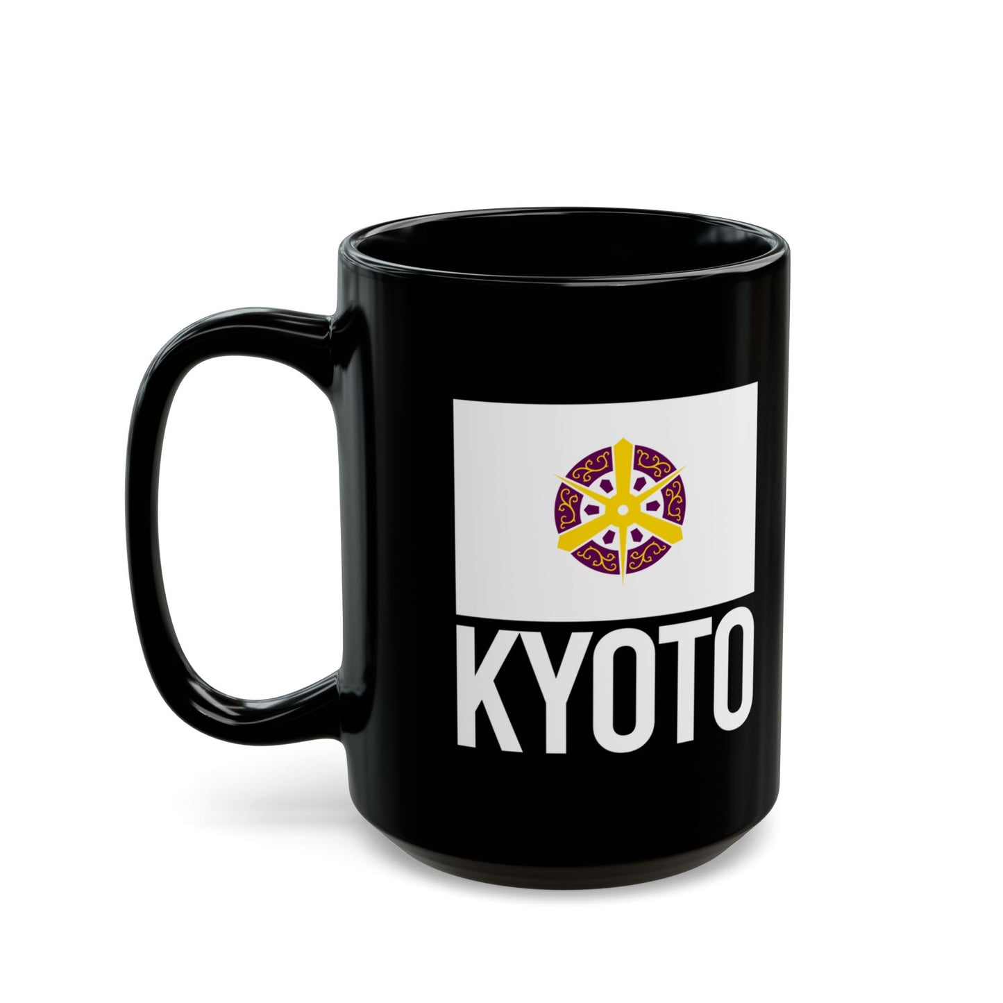 Kyoto City Flag Black Ceramic Mug - 11oz, 15oz
