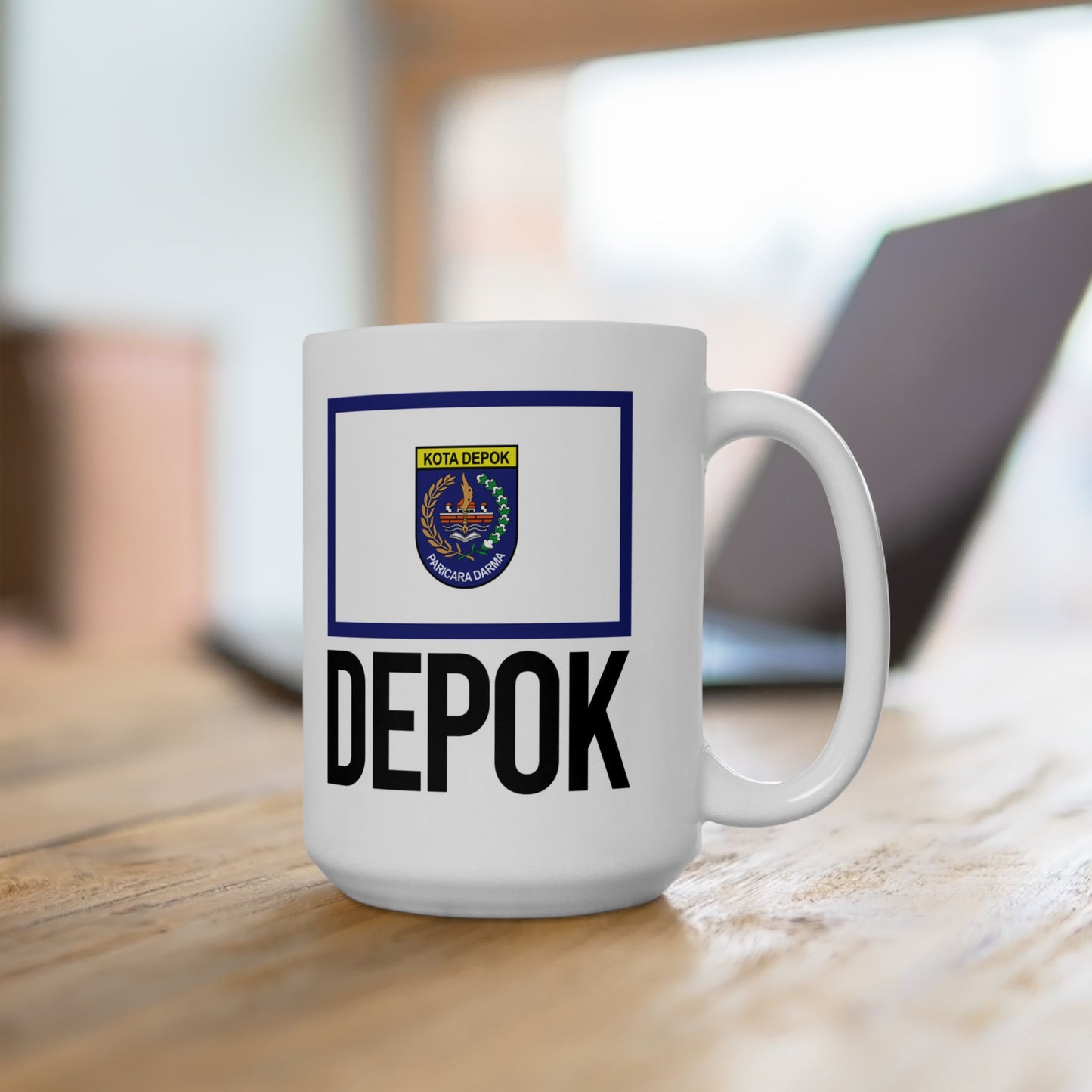 Depok City Flag White Ceramic Mug - 11oz, 15oz