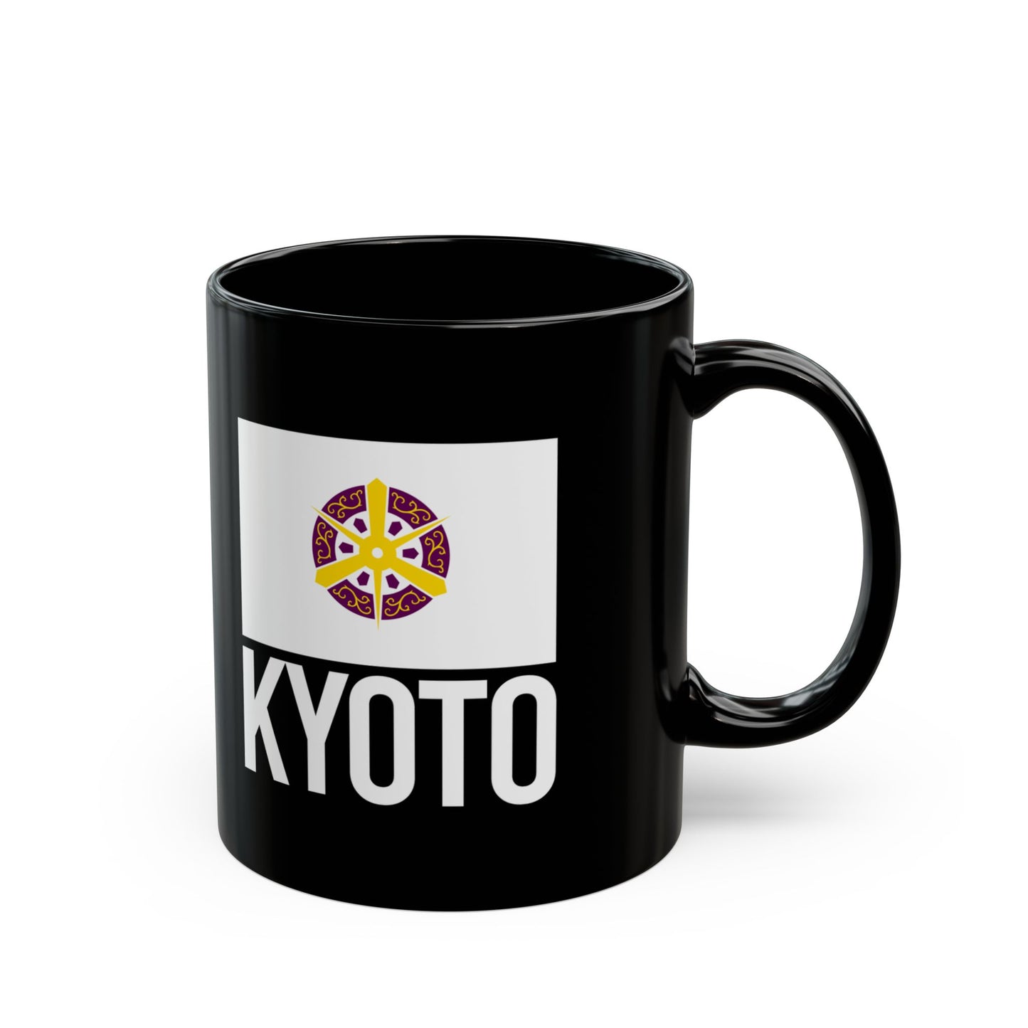 Kyoto City Flag Black Ceramic Mug - 11oz, 15oz