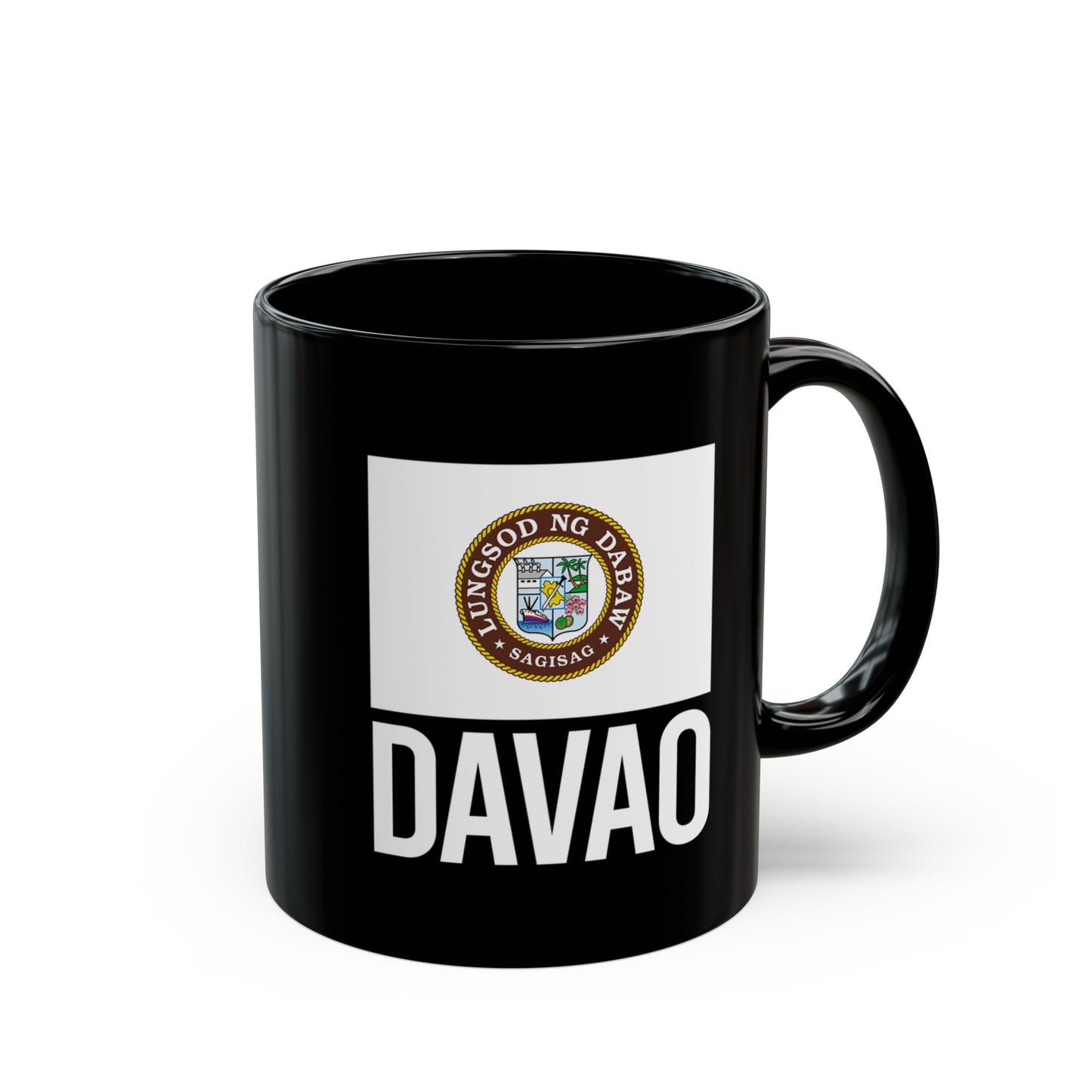 Davao City Flag Black Ceramic Mug - 11oz, 15oz