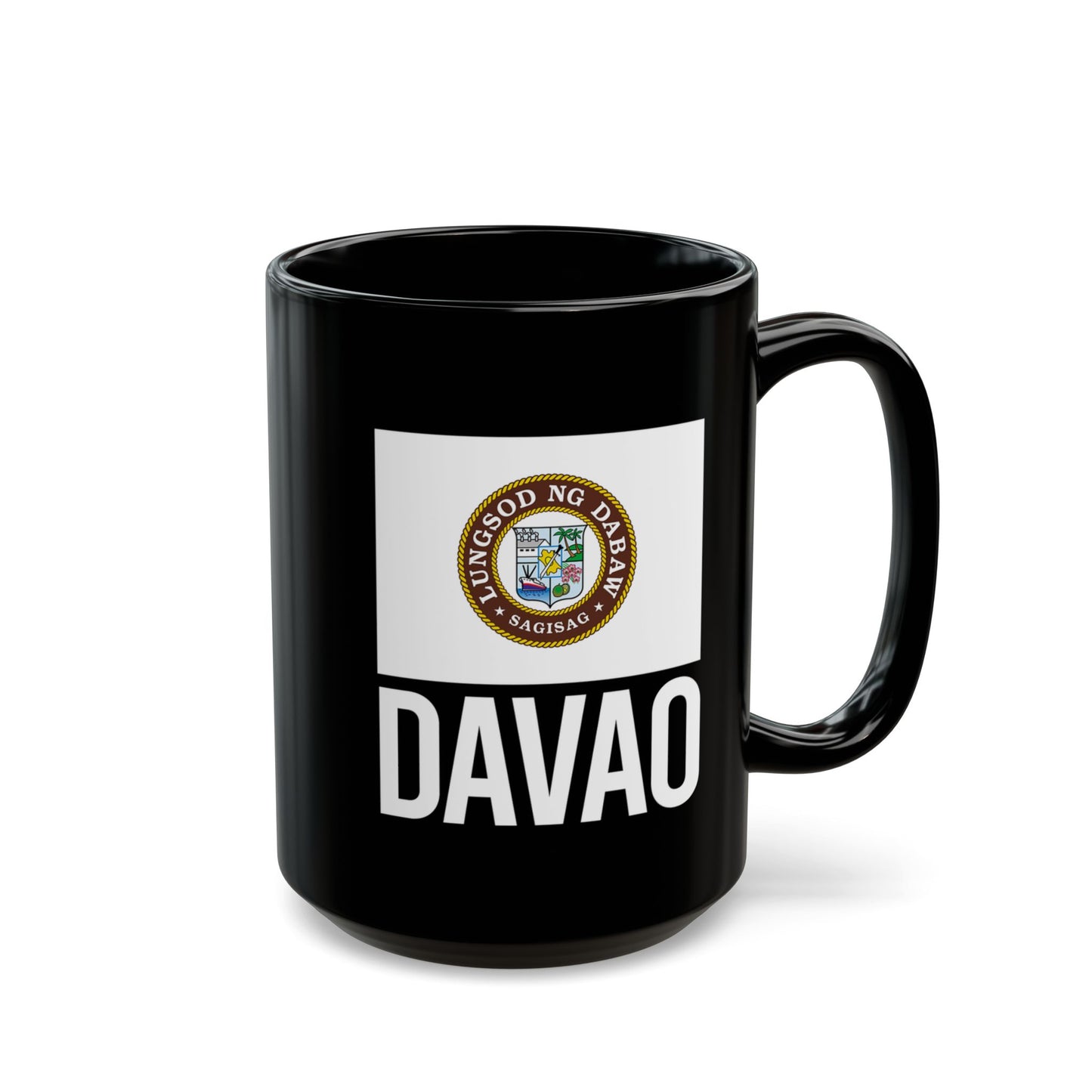Davao City Flag Black Ceramic Mug - 11oz, 15oz