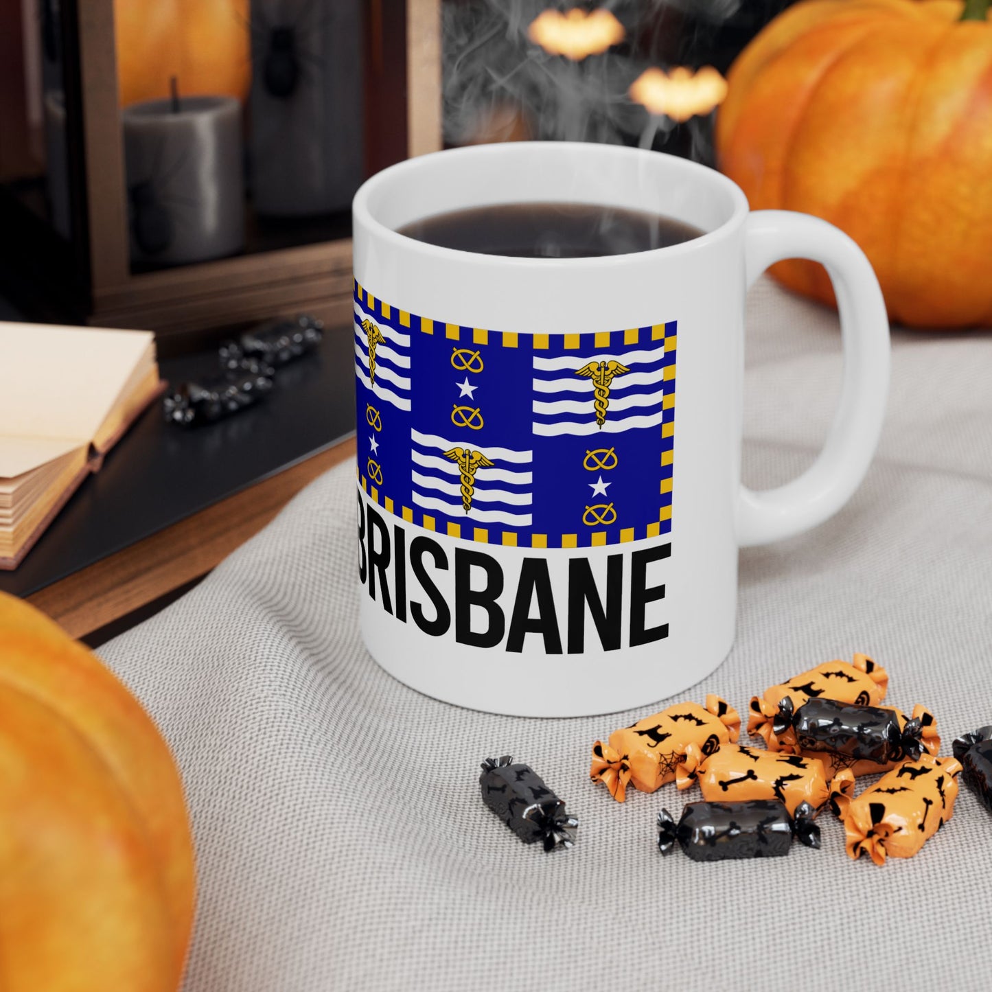 Brisbane City Flag White Ceramic Mug - 11oz, 15oz