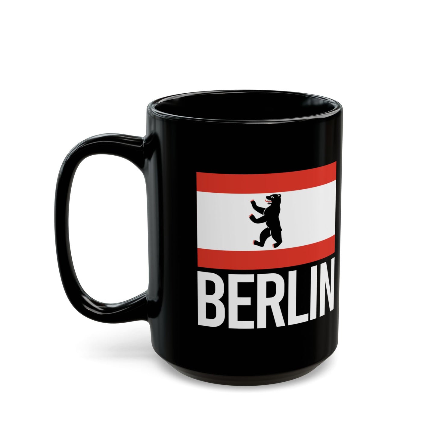 Berlin City Flag Black Ceramic Mug - 11oz, 15oz